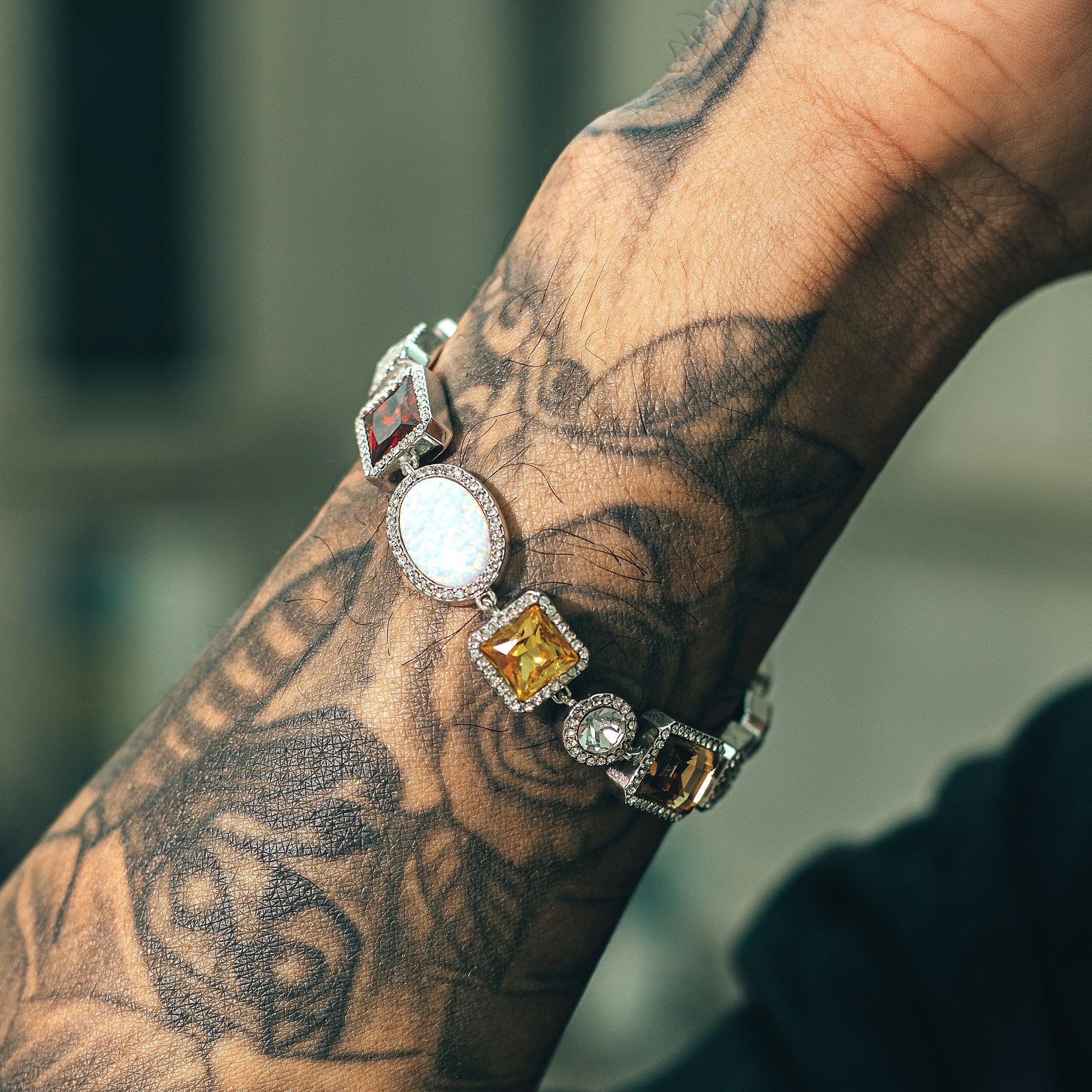 Motley Gemstone Bracelet - Silver