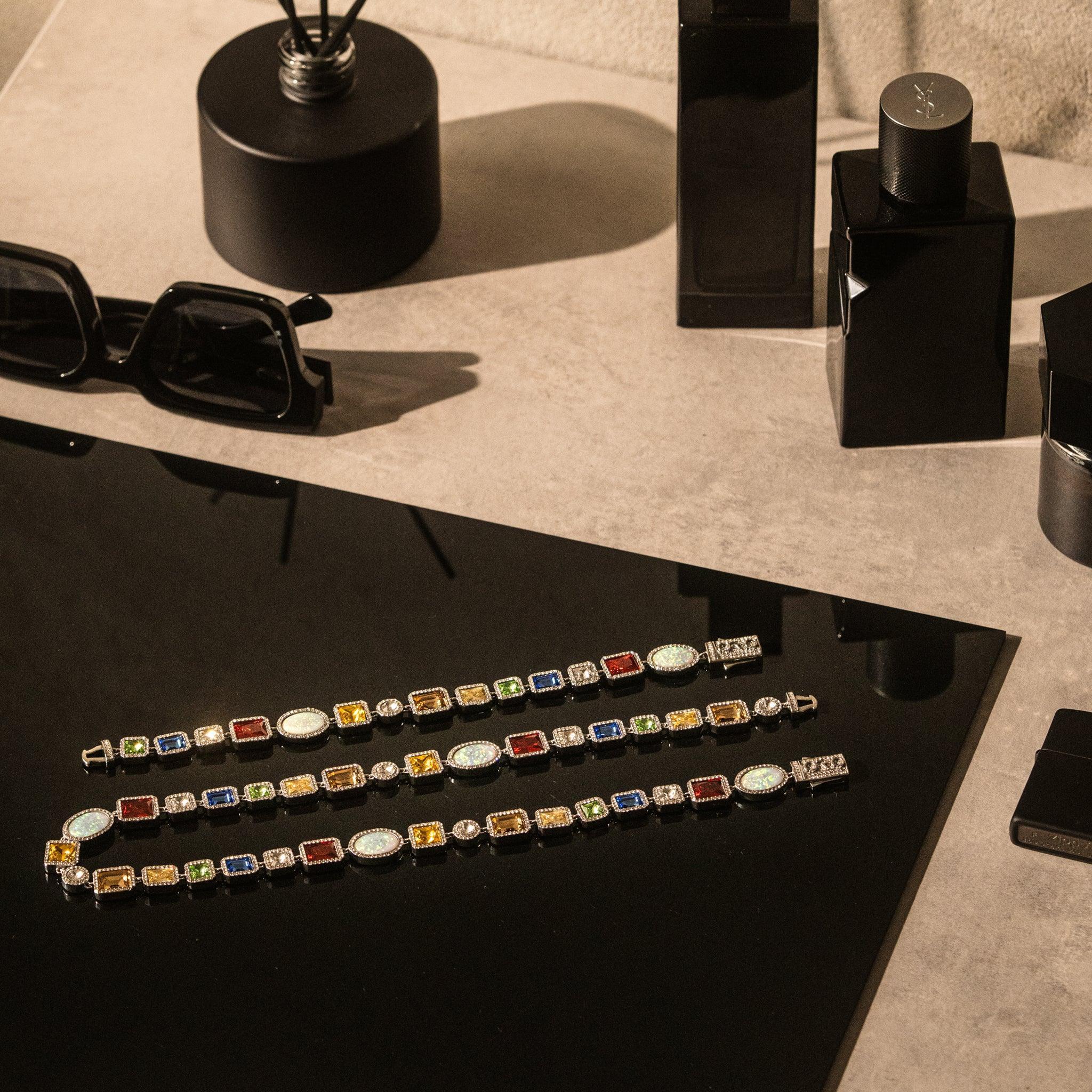 Motley Gemstone Bracelet - Silver