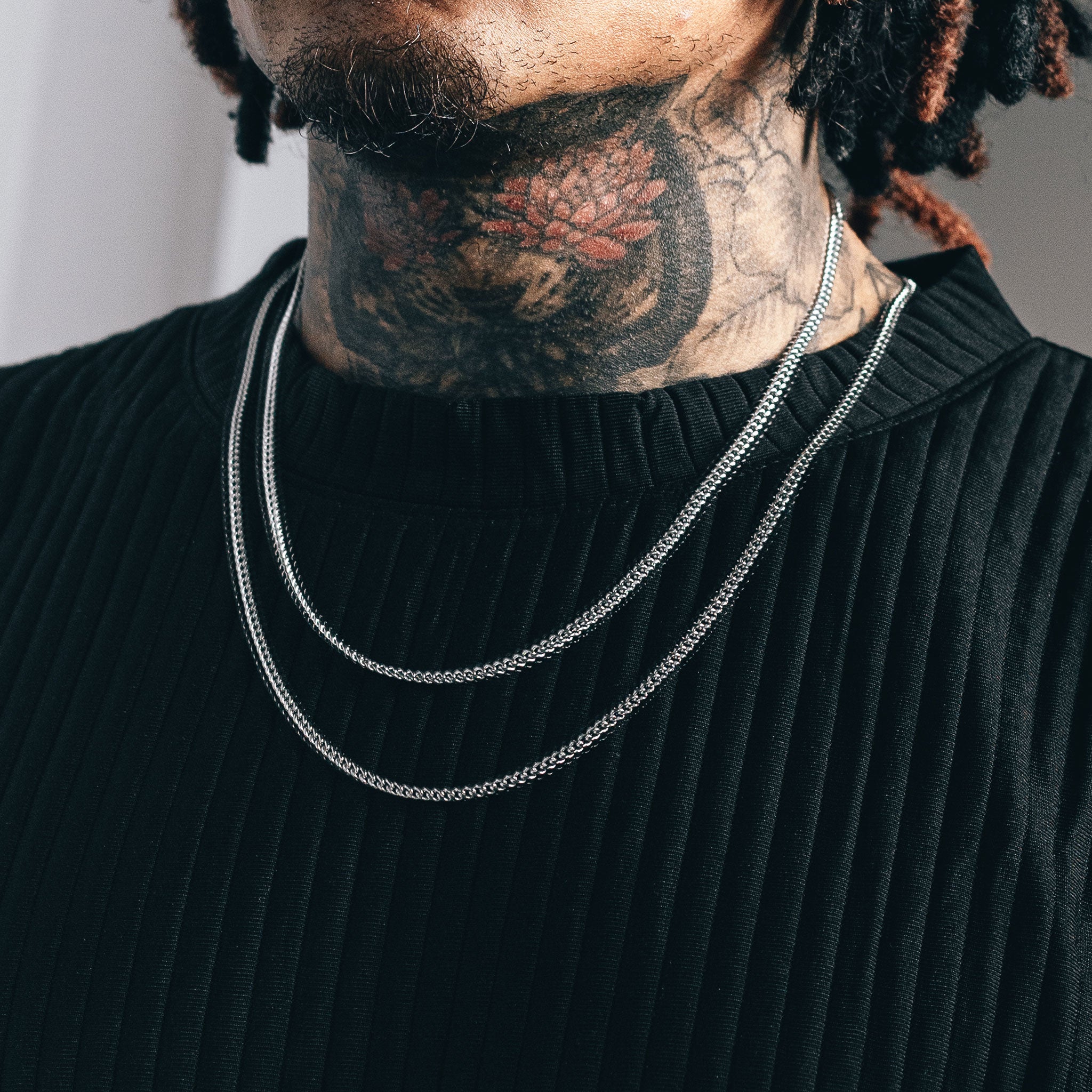 Cuban Link Chain Stack (3mm) - Silver