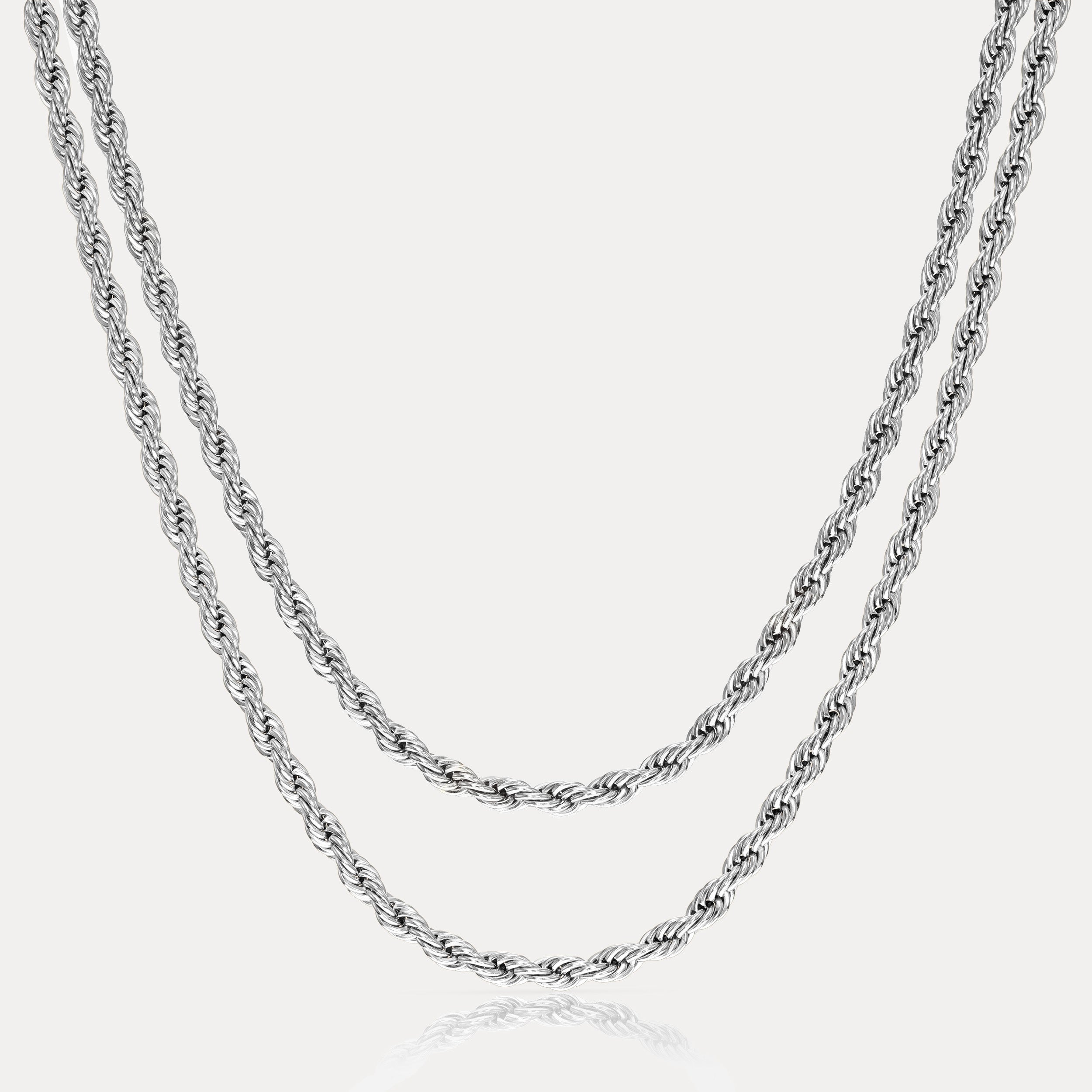 Rope Chain Stack (5mm) - Silver