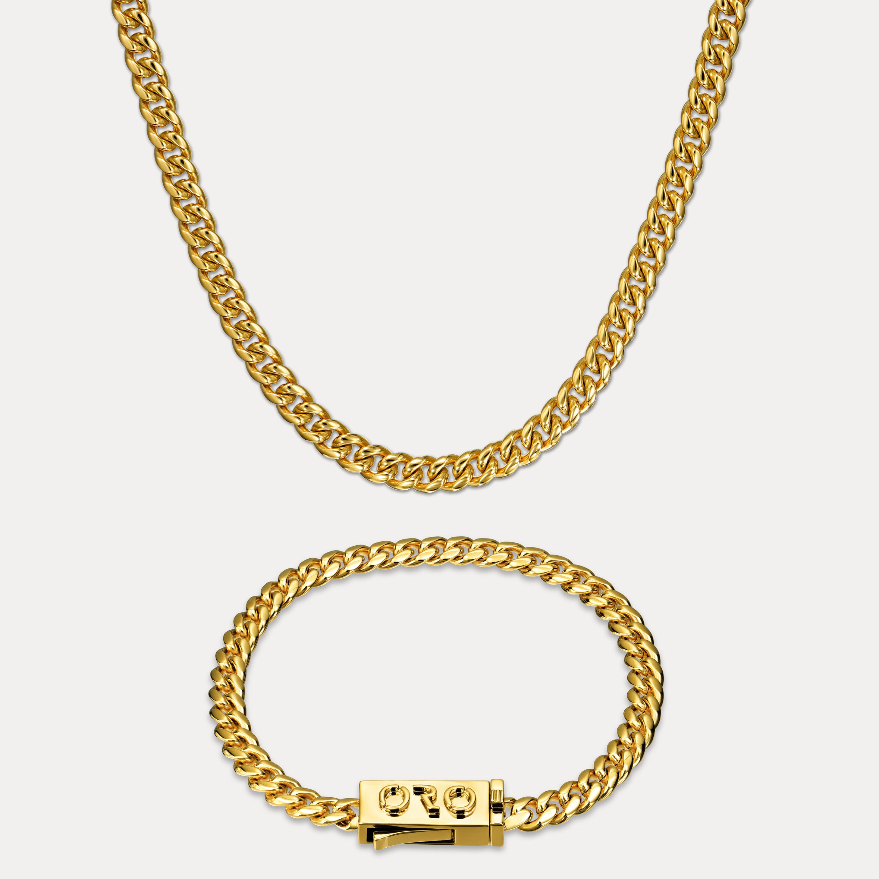 Cuban Link Set (6mm) - Gold