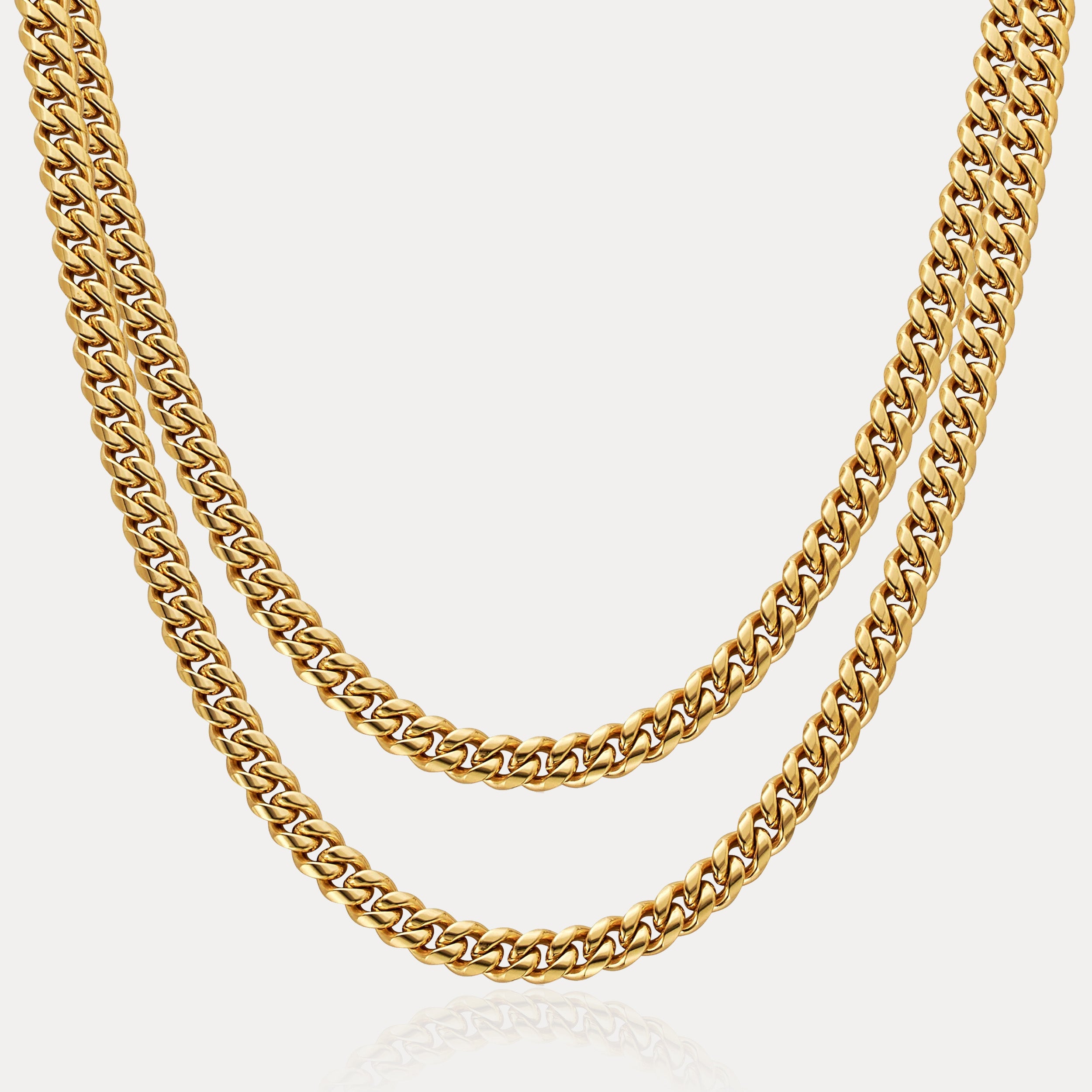 Cuban Link Chain Stack (6mm) - Gold