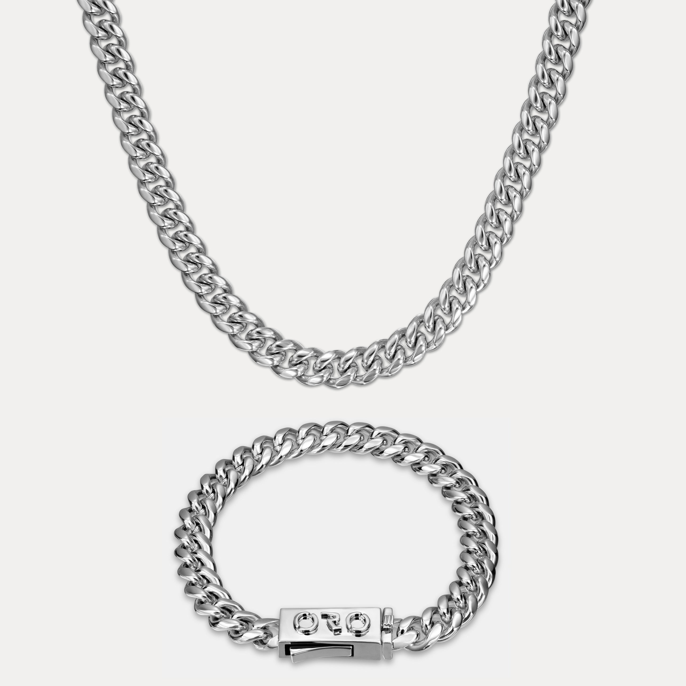 Cuban Link Set (8mm) - Silver