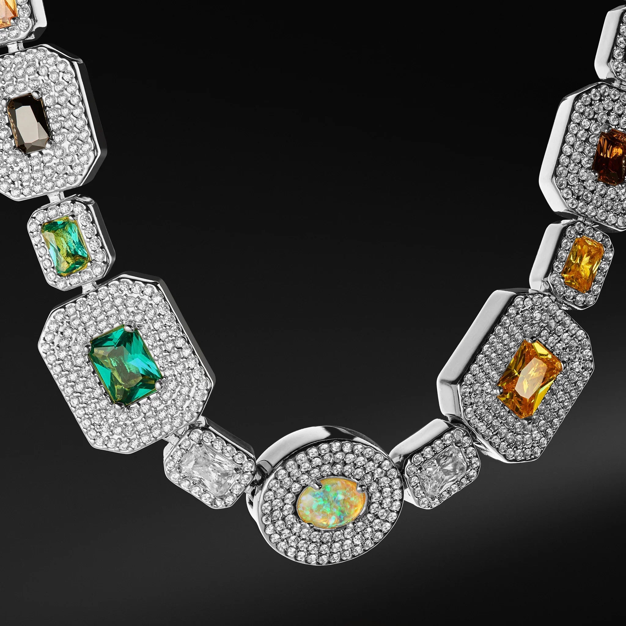 Echelon Gemstone Chain - Silver