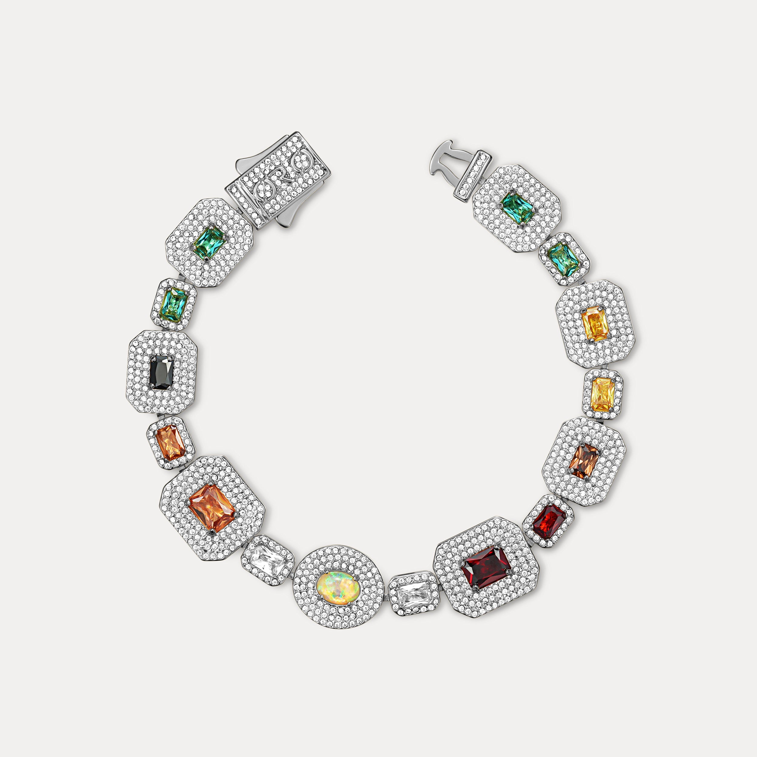 Echelon Gemstone Bracelet - Silver