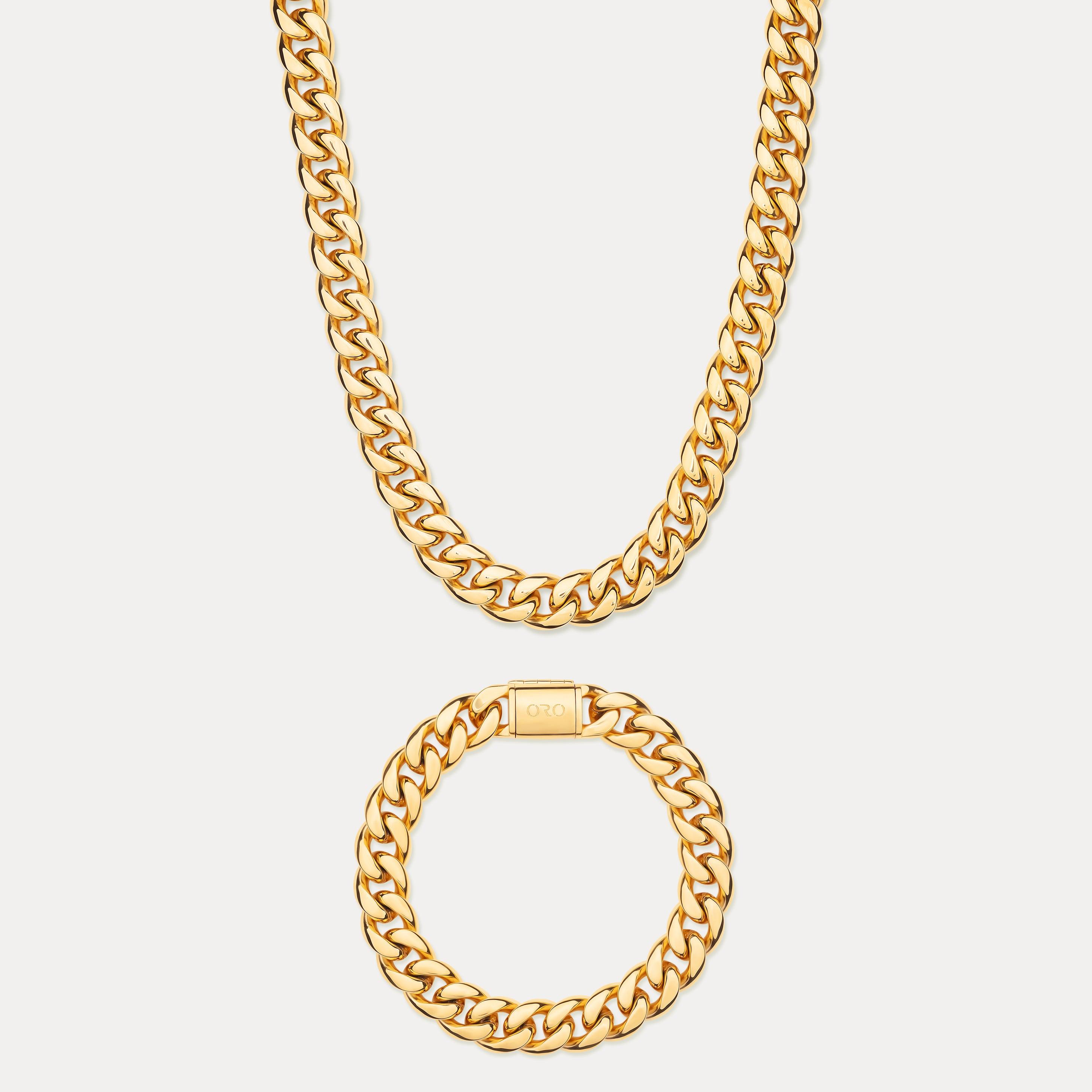Cuban Link Set (12mm) - Gold
