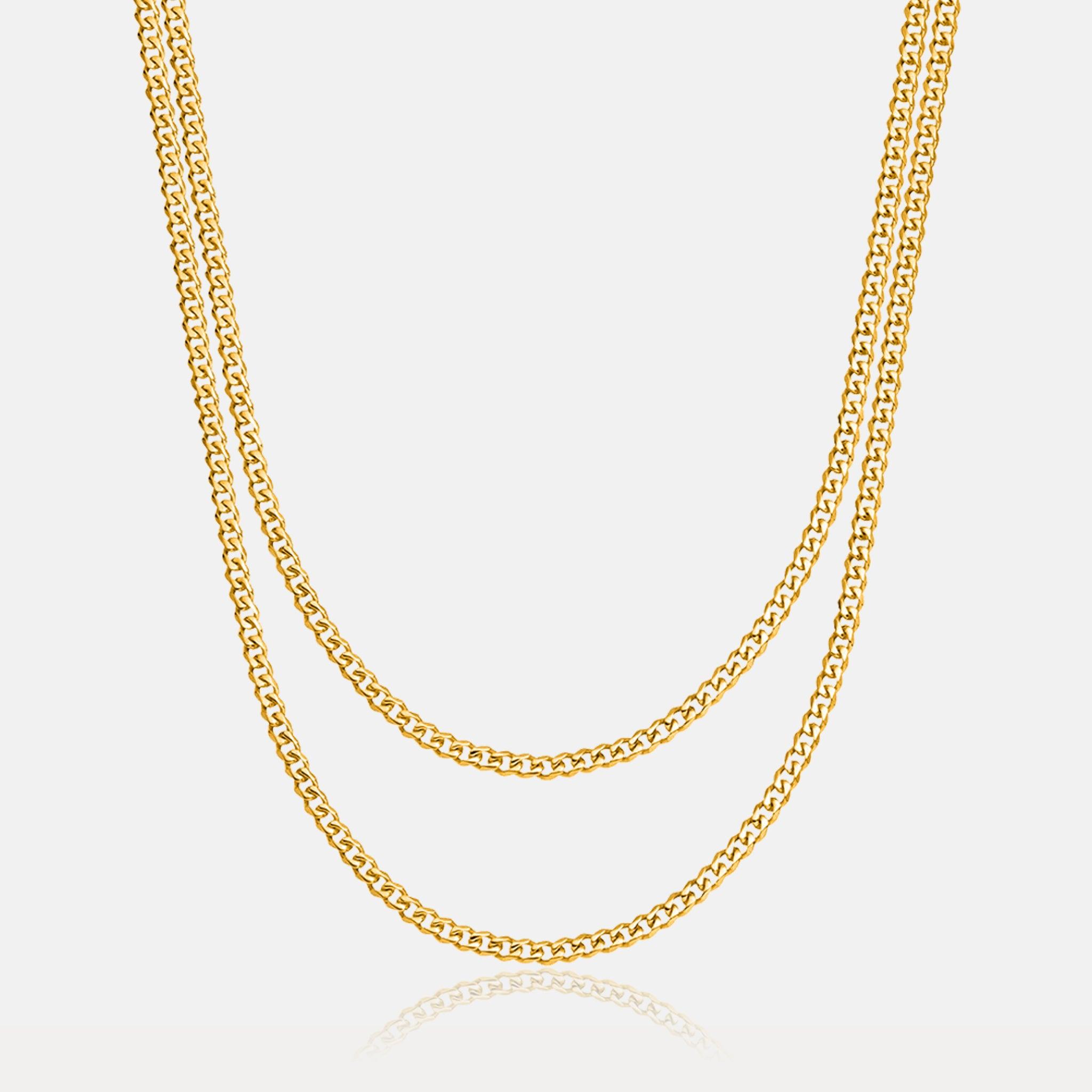 Cuban Link Chain Stack (3mm) - Gold