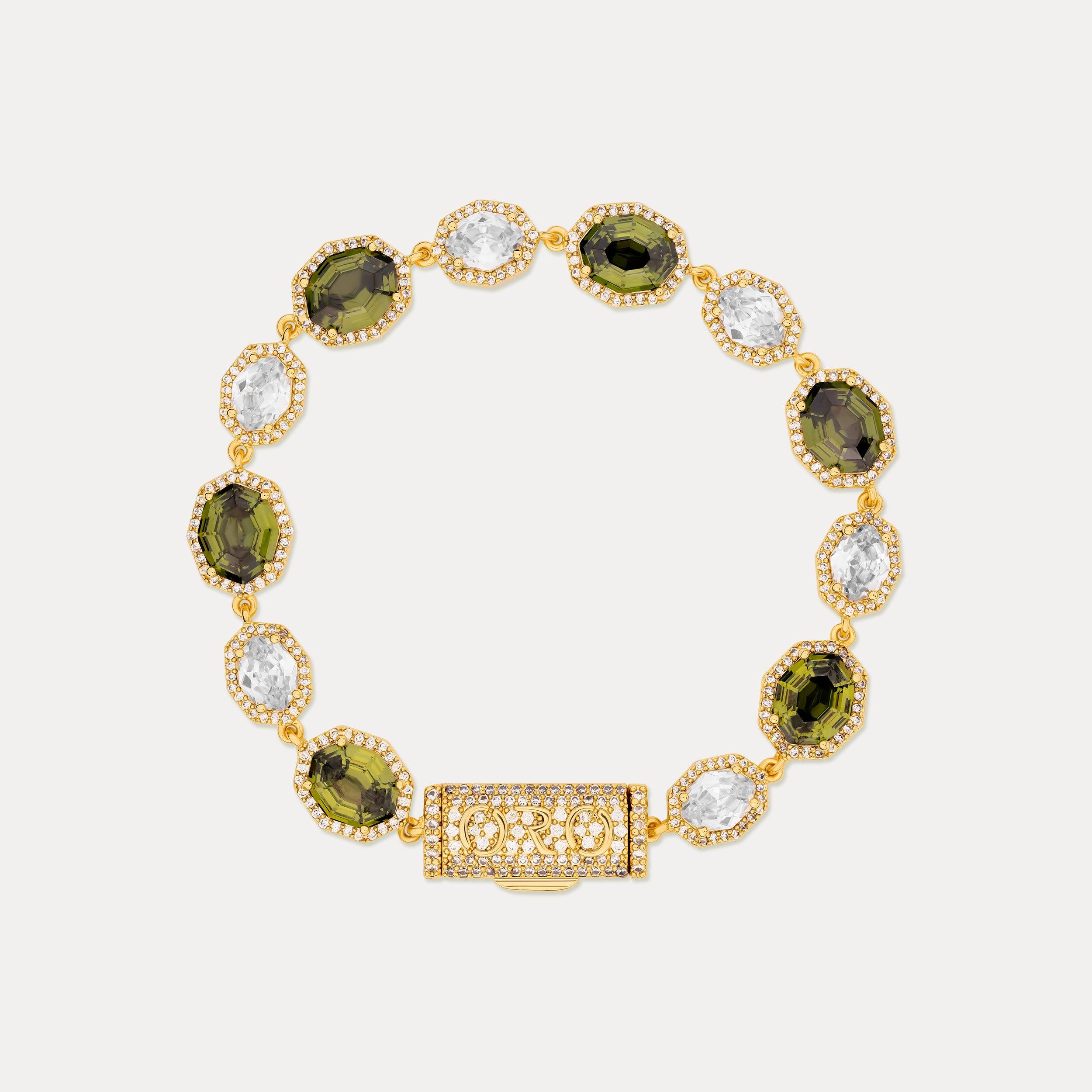 Emerald Octavo Gemstone Bracelet - Gold