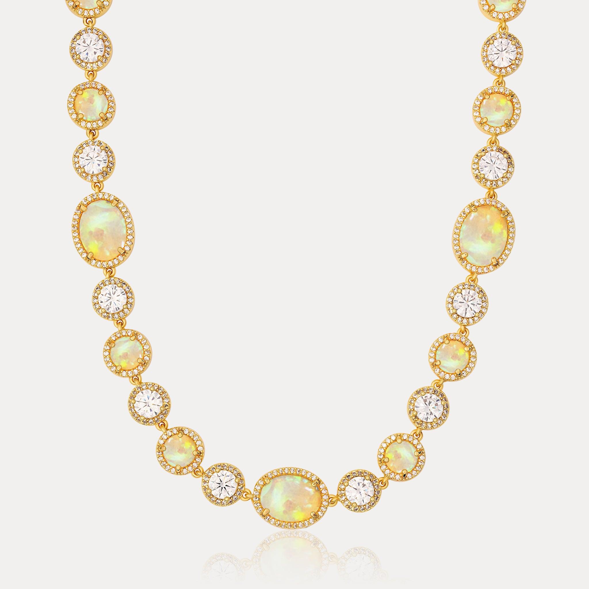 Inferno Opal Gemstone Chain - Gold