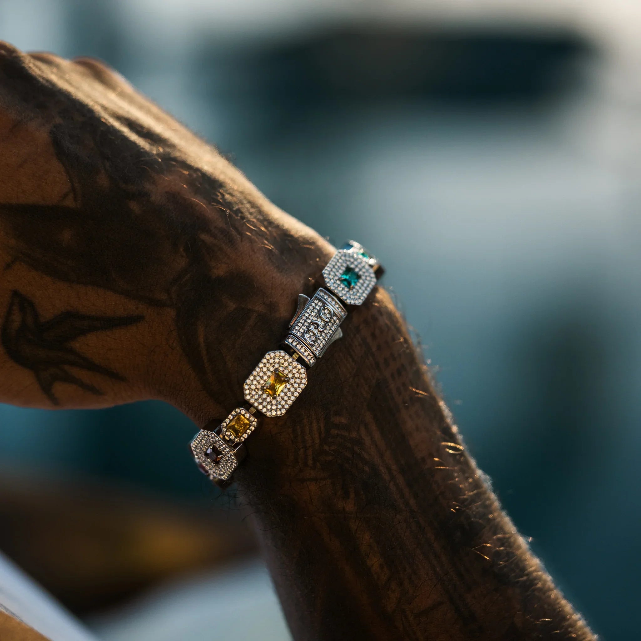 Echelon Gemstone Bracelet - Silver