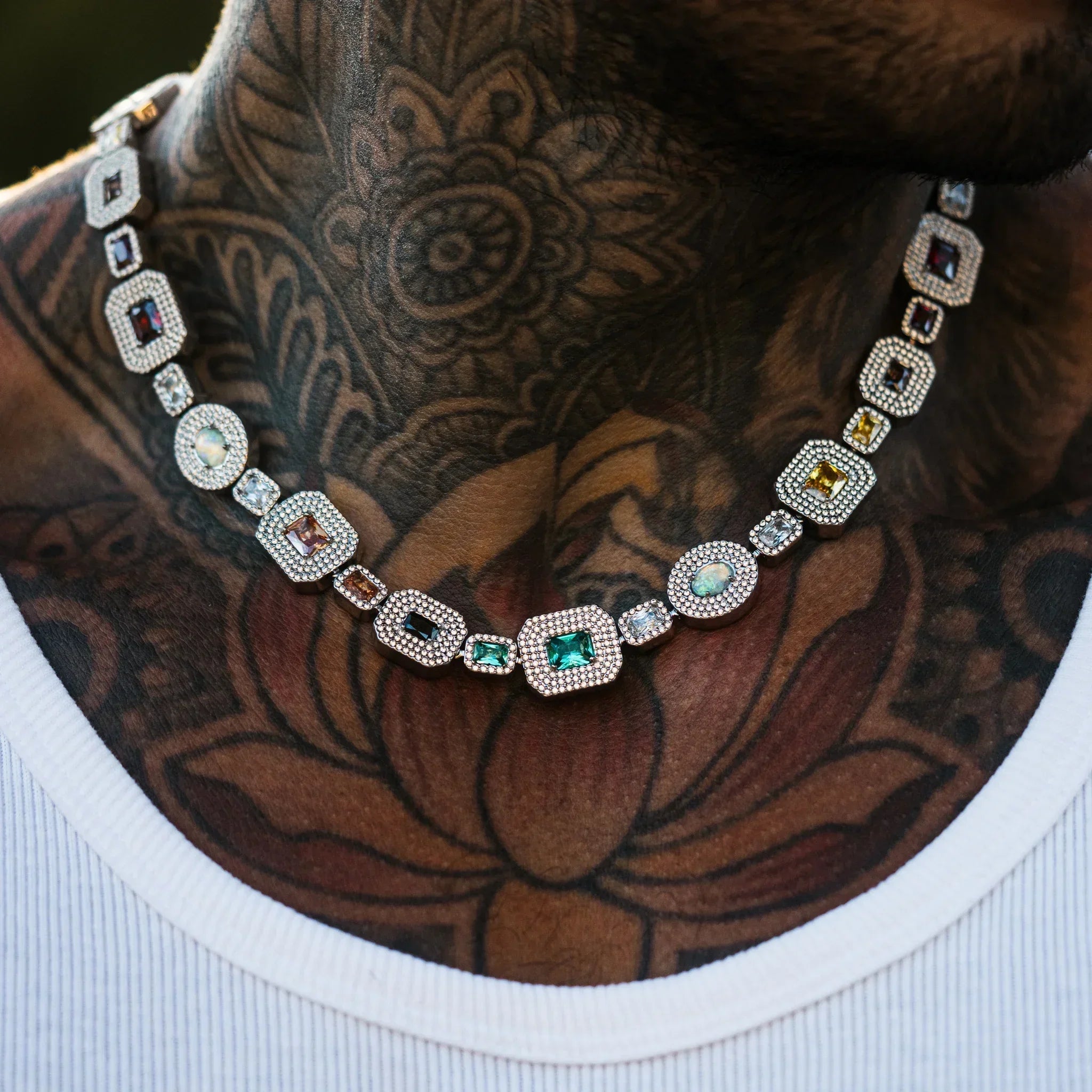 Echelon Gemstone Chain - Silver