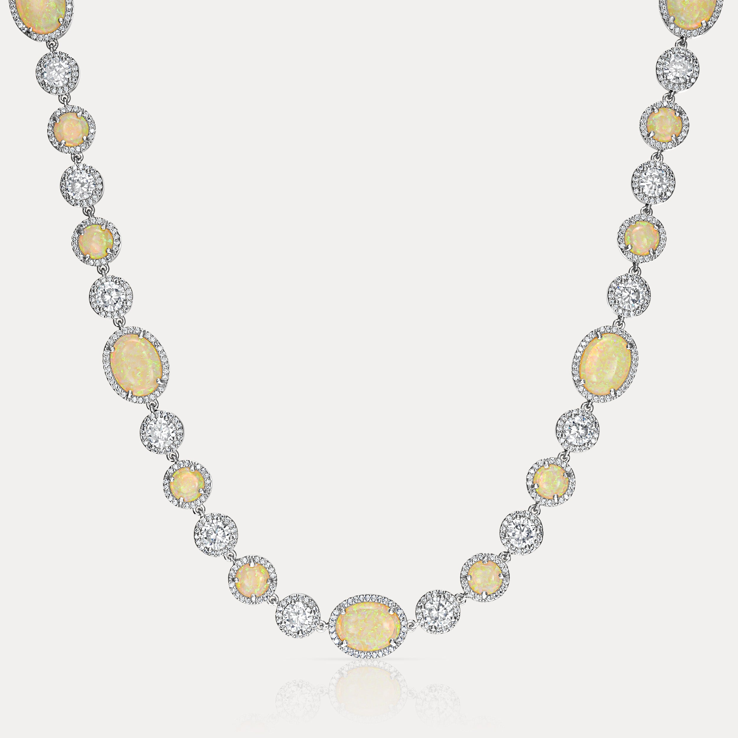 Inferno Opal Gemstone Chain - Silver