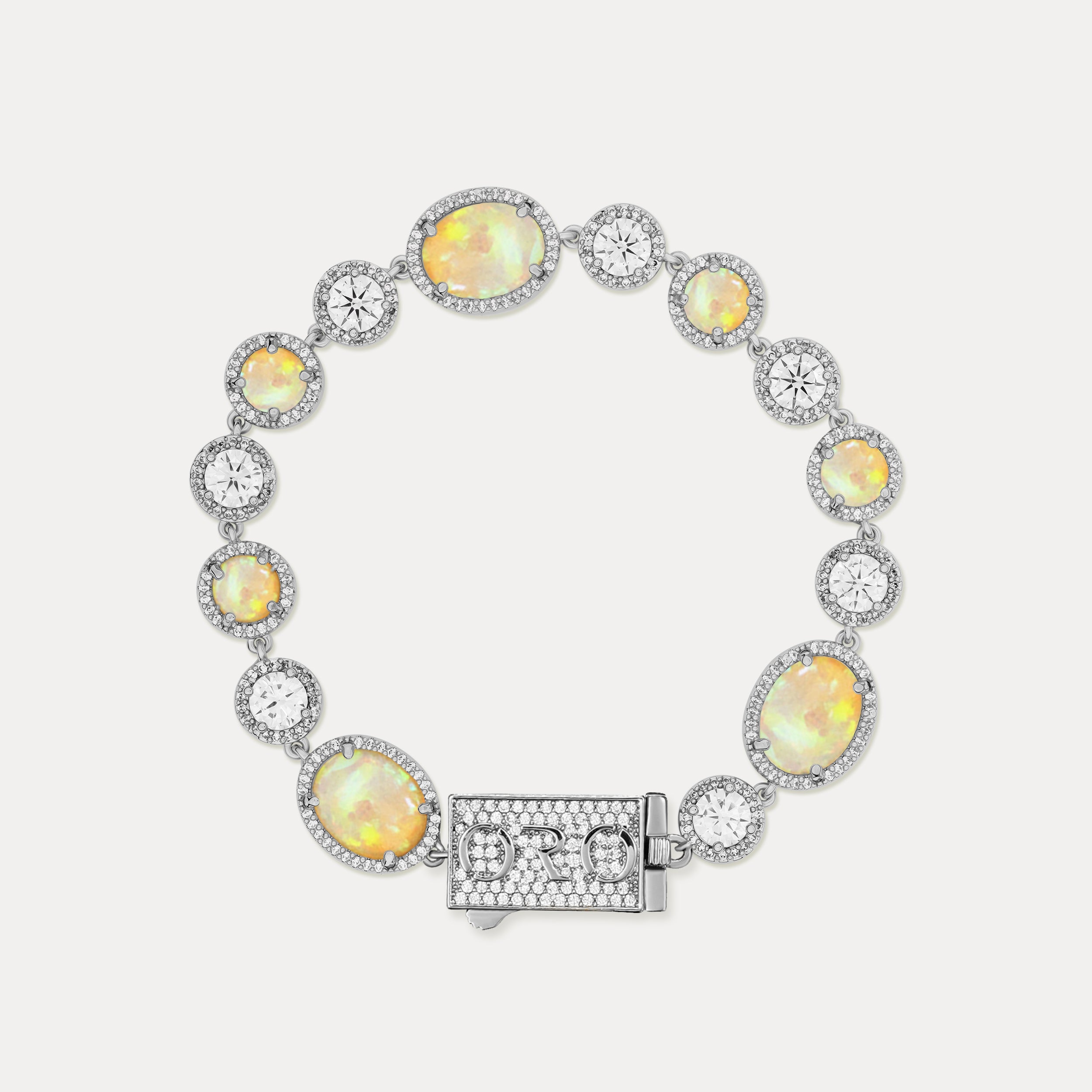Inferno Opal Gemstone Bracelet - Silver
