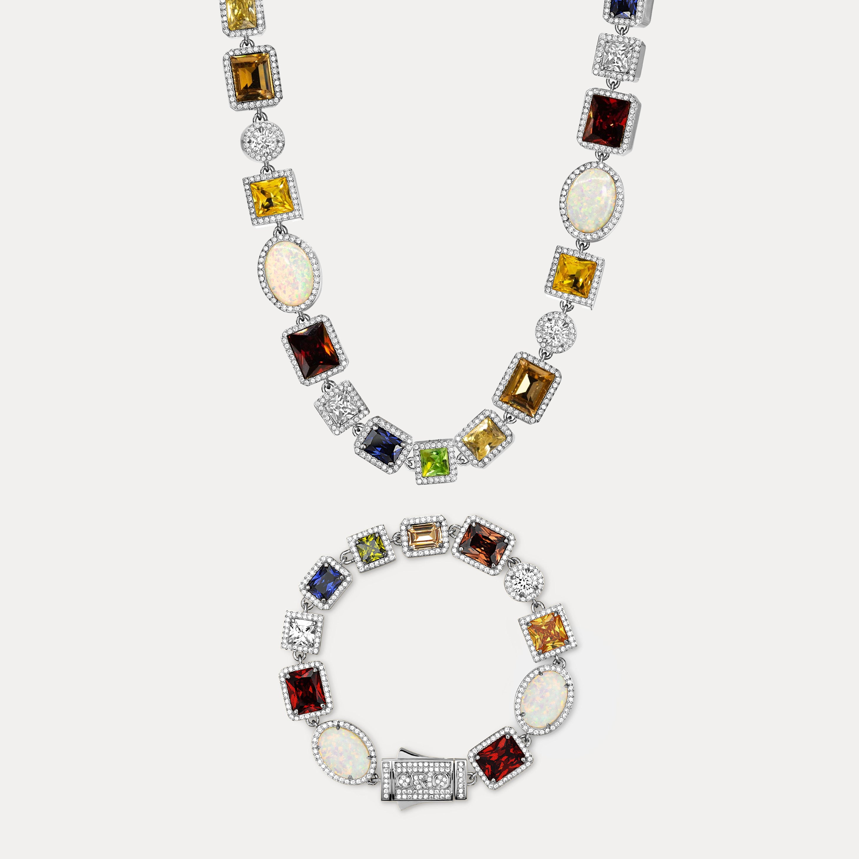 Motley Gemstone Set - Silver