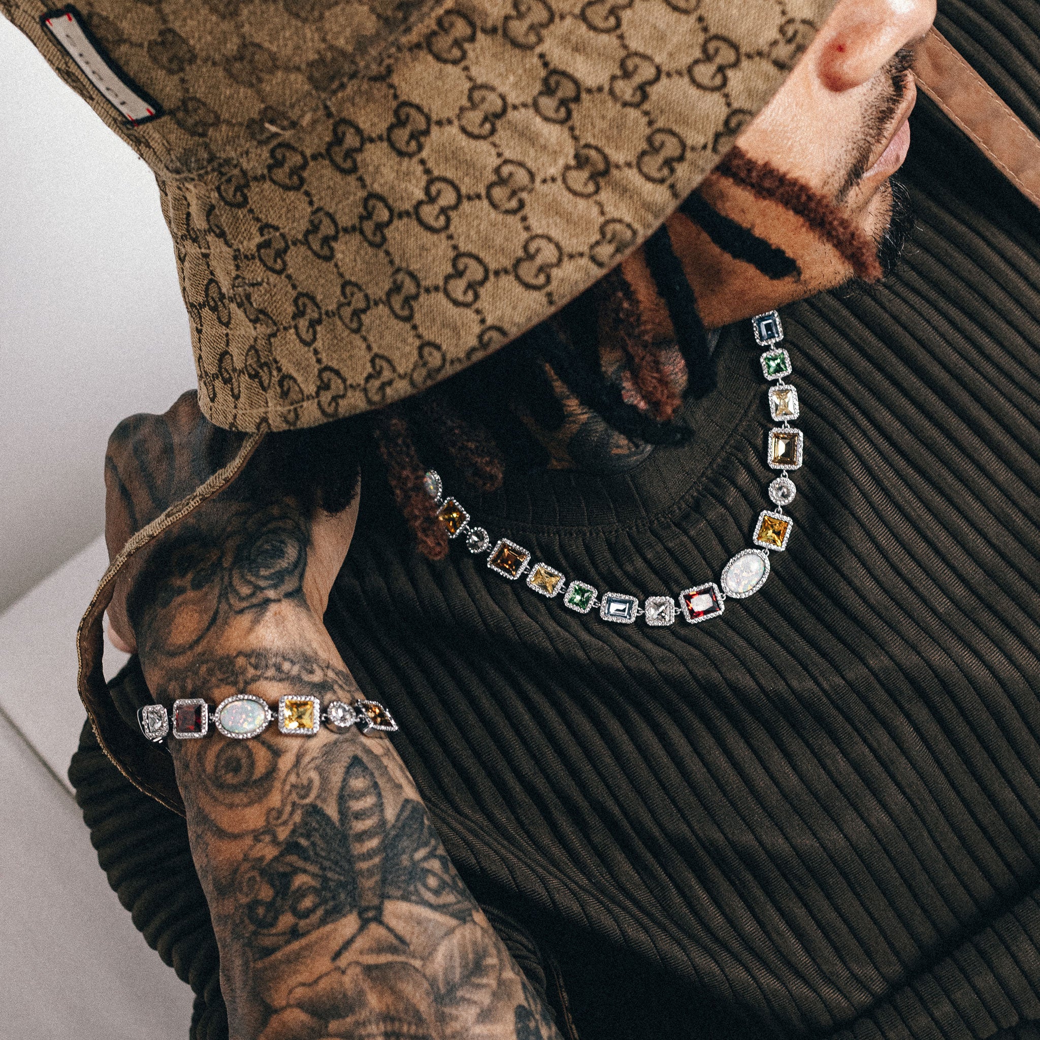 Motley Gemstone Bracelet - Silver
