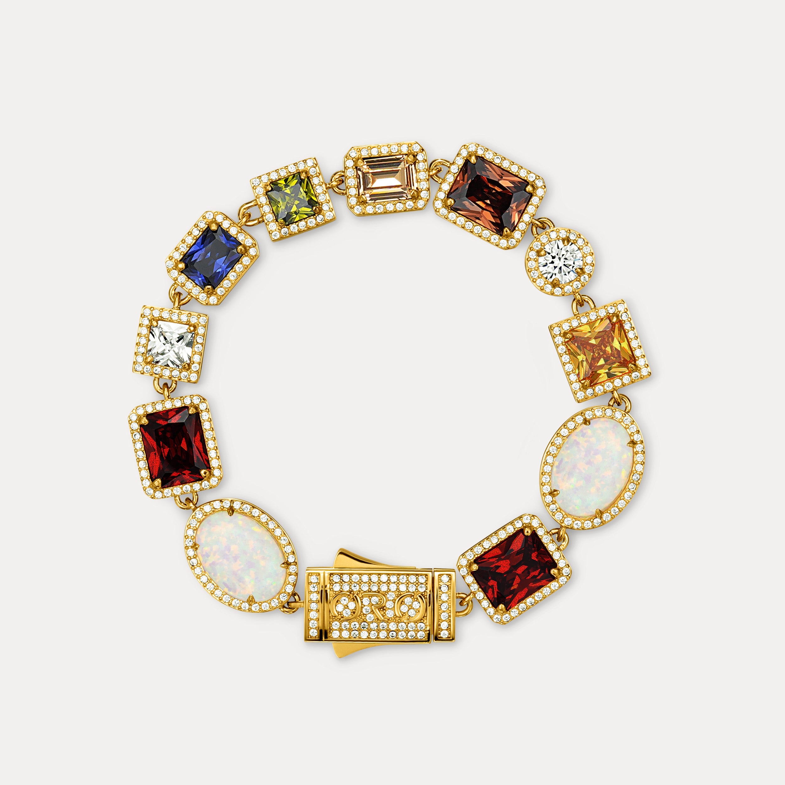 Motley Gemstone Bracelet - Gold
