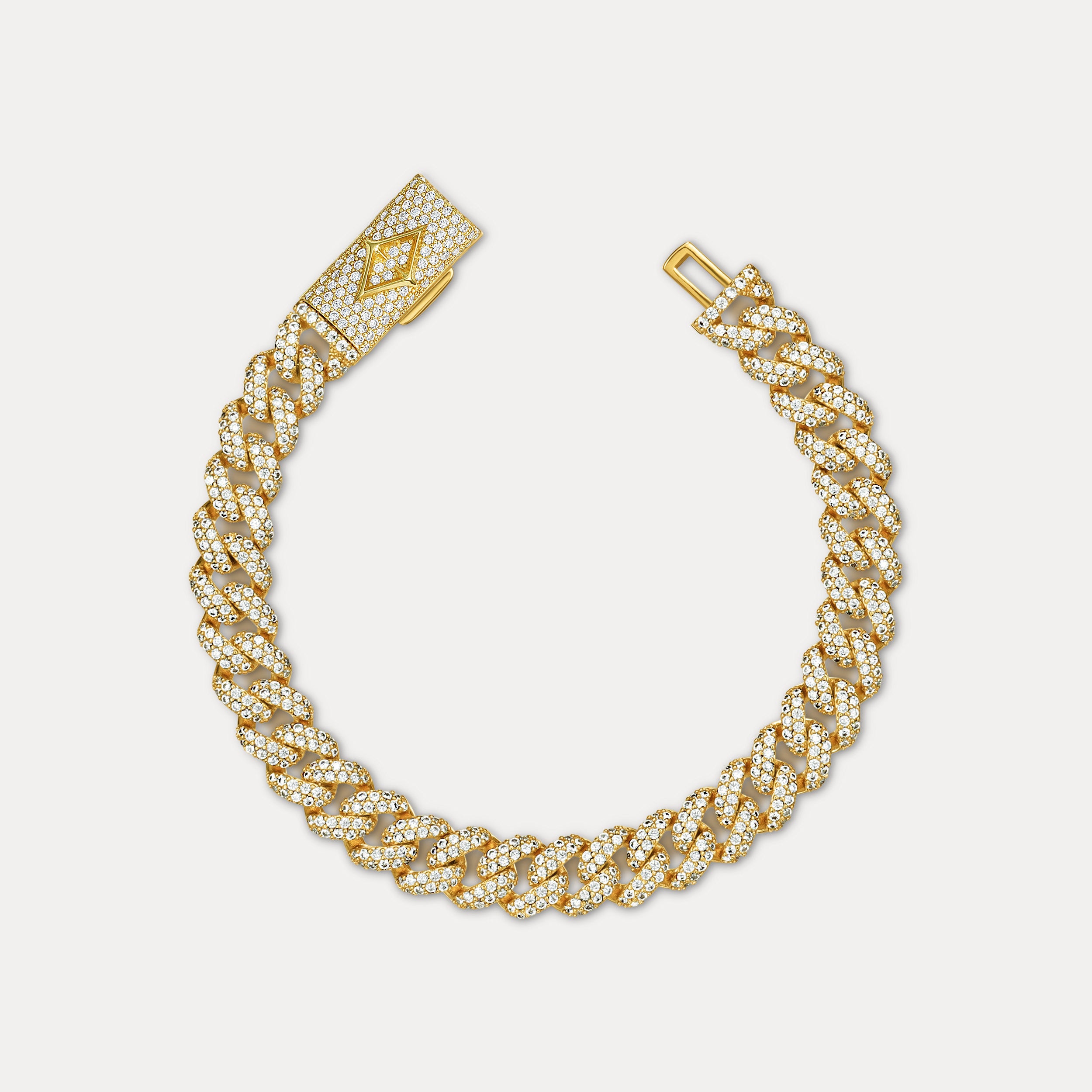 Pavé Cuban Bracelet (8mm) - Gold