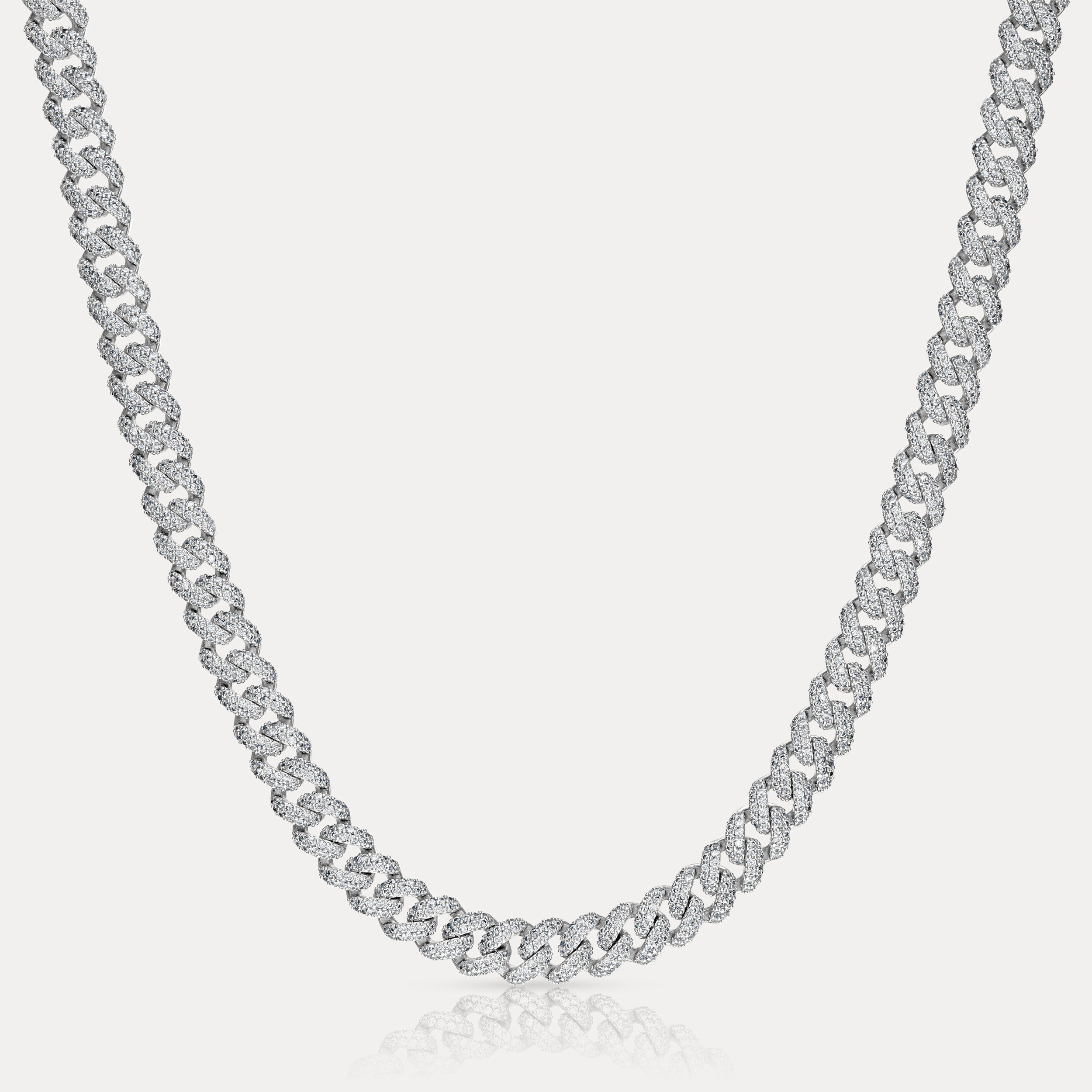 Pavé Cuban Chain (8mm) - Silver