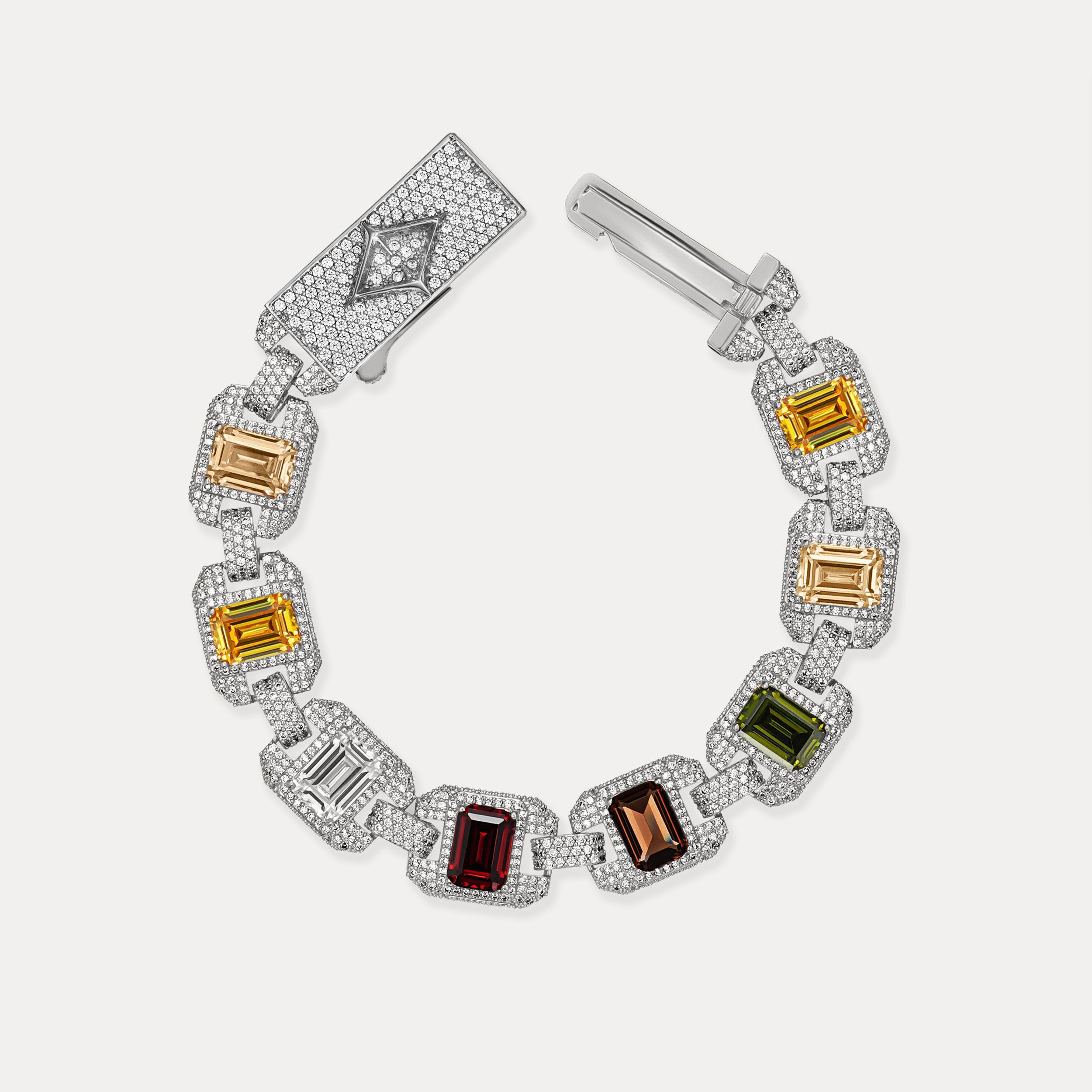 Riviera Gemstone Bracelet - Silver