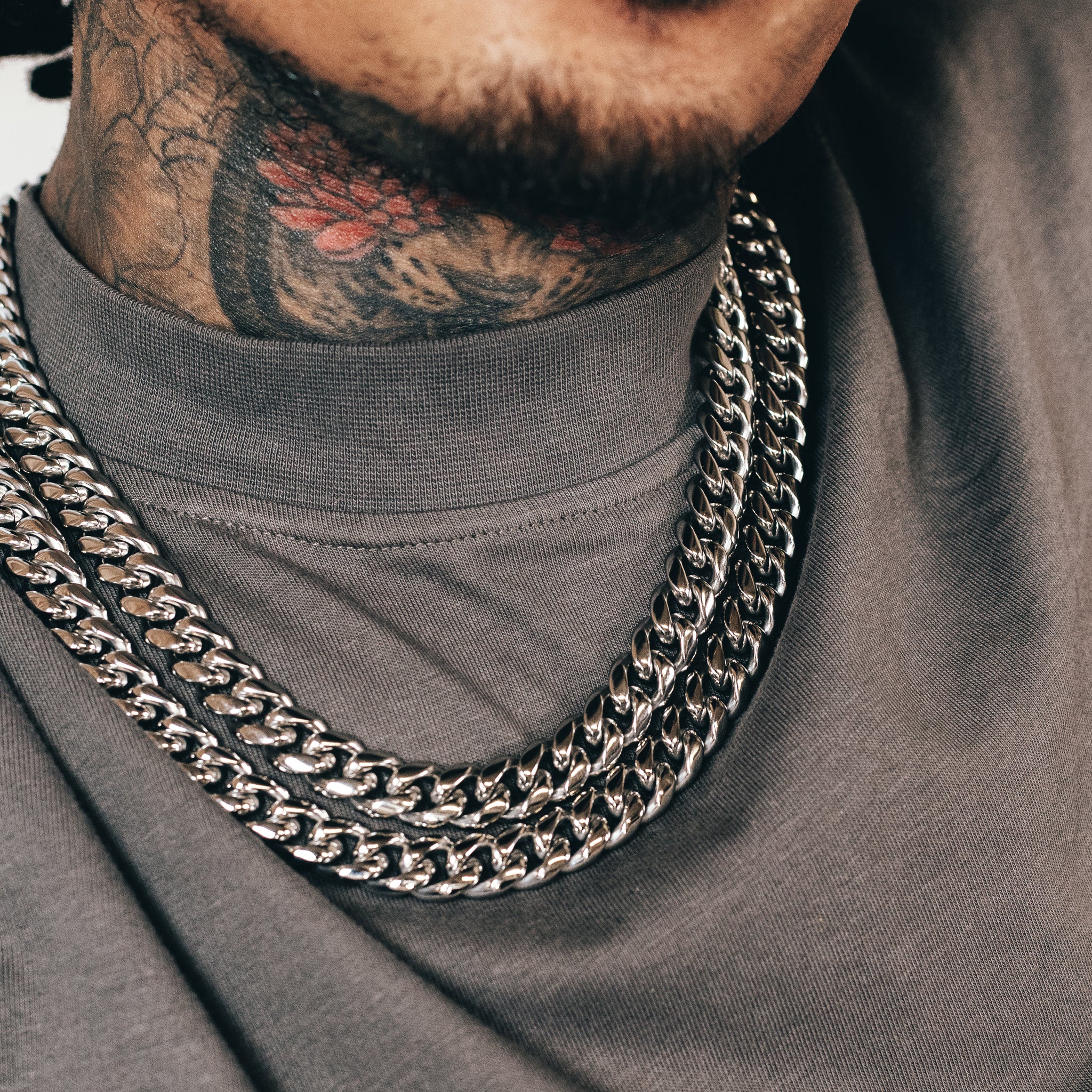 Cuban Link Chain Stack (12mm) - Silver