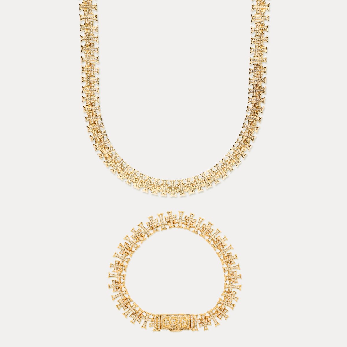 Cathedral Cross Set - Gold