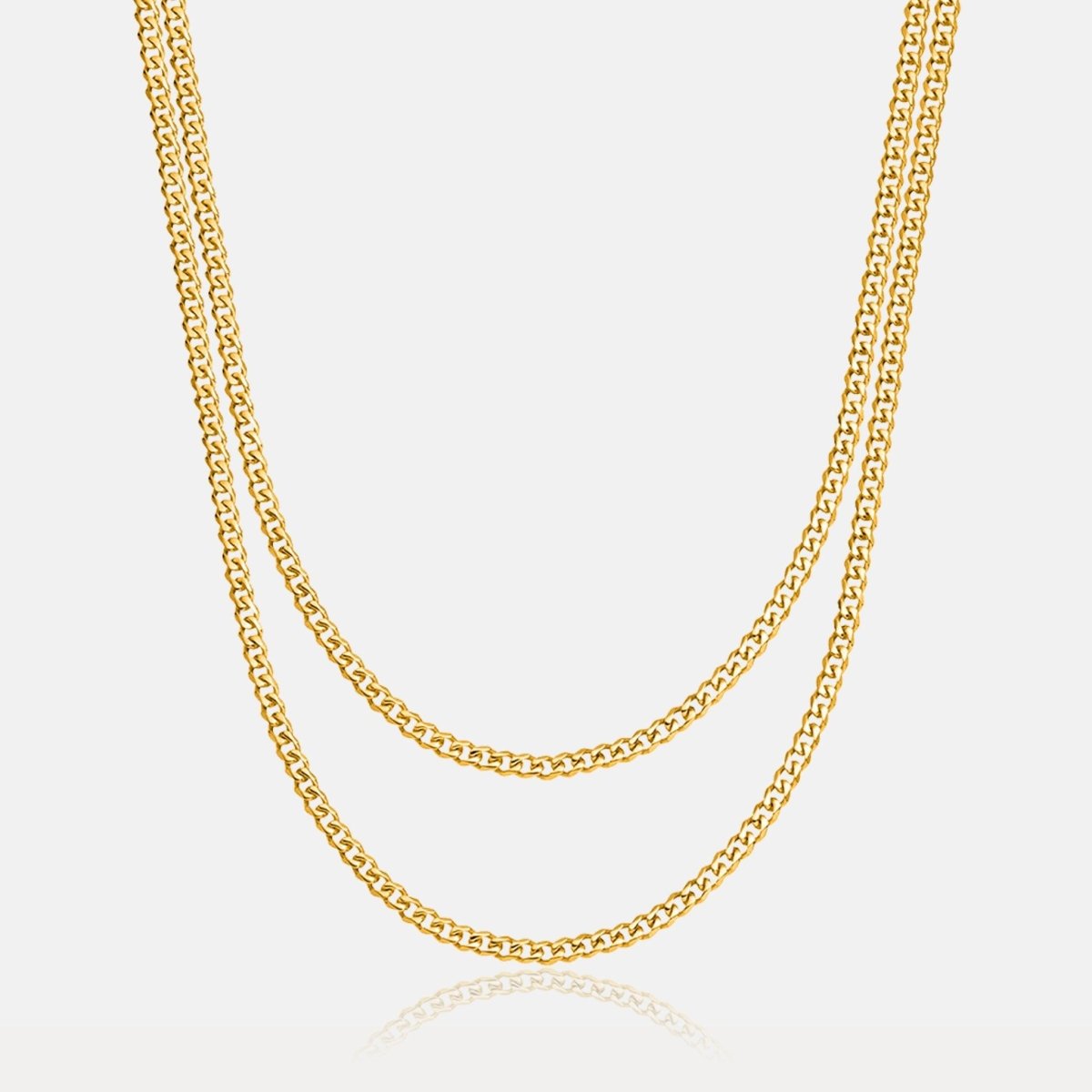 Cuban Link Chain Stack (3mm) - Gold