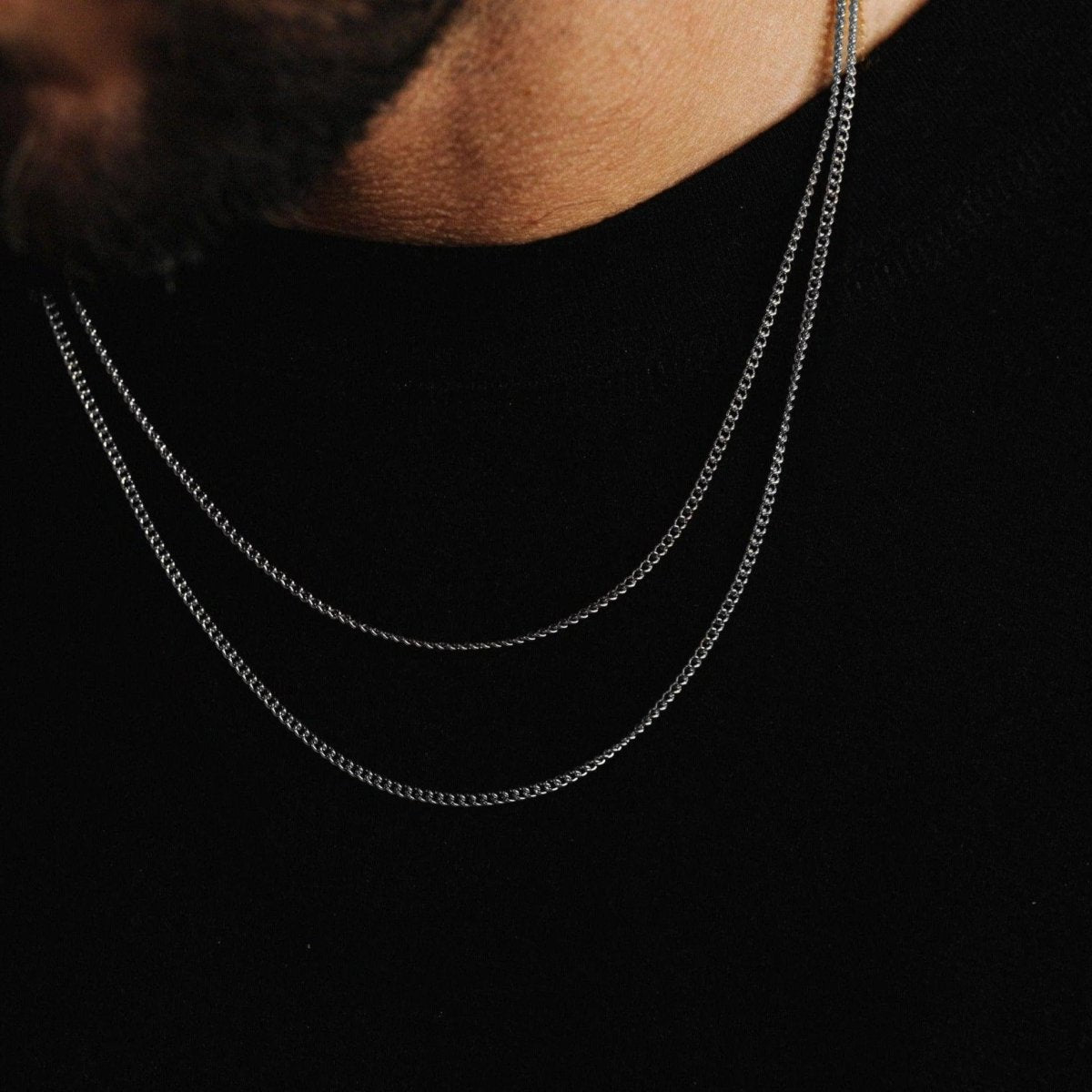 Cuban Chain Stack (3mm) - Silver - Hommes Oro