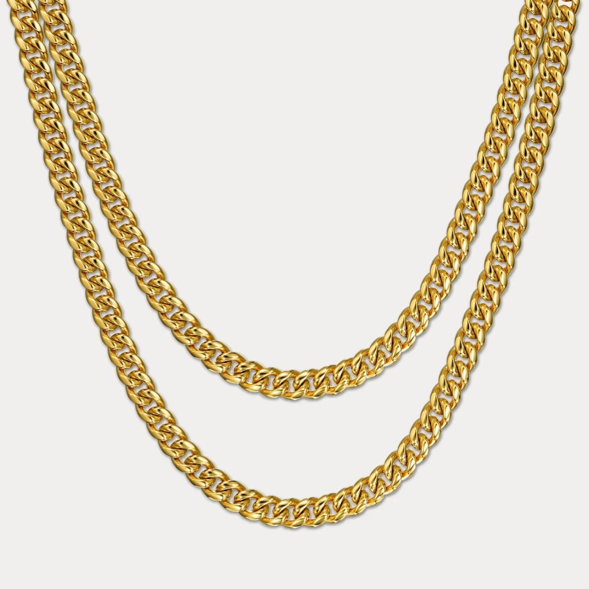Cuban Link Chain Stack (6mm) - Gold