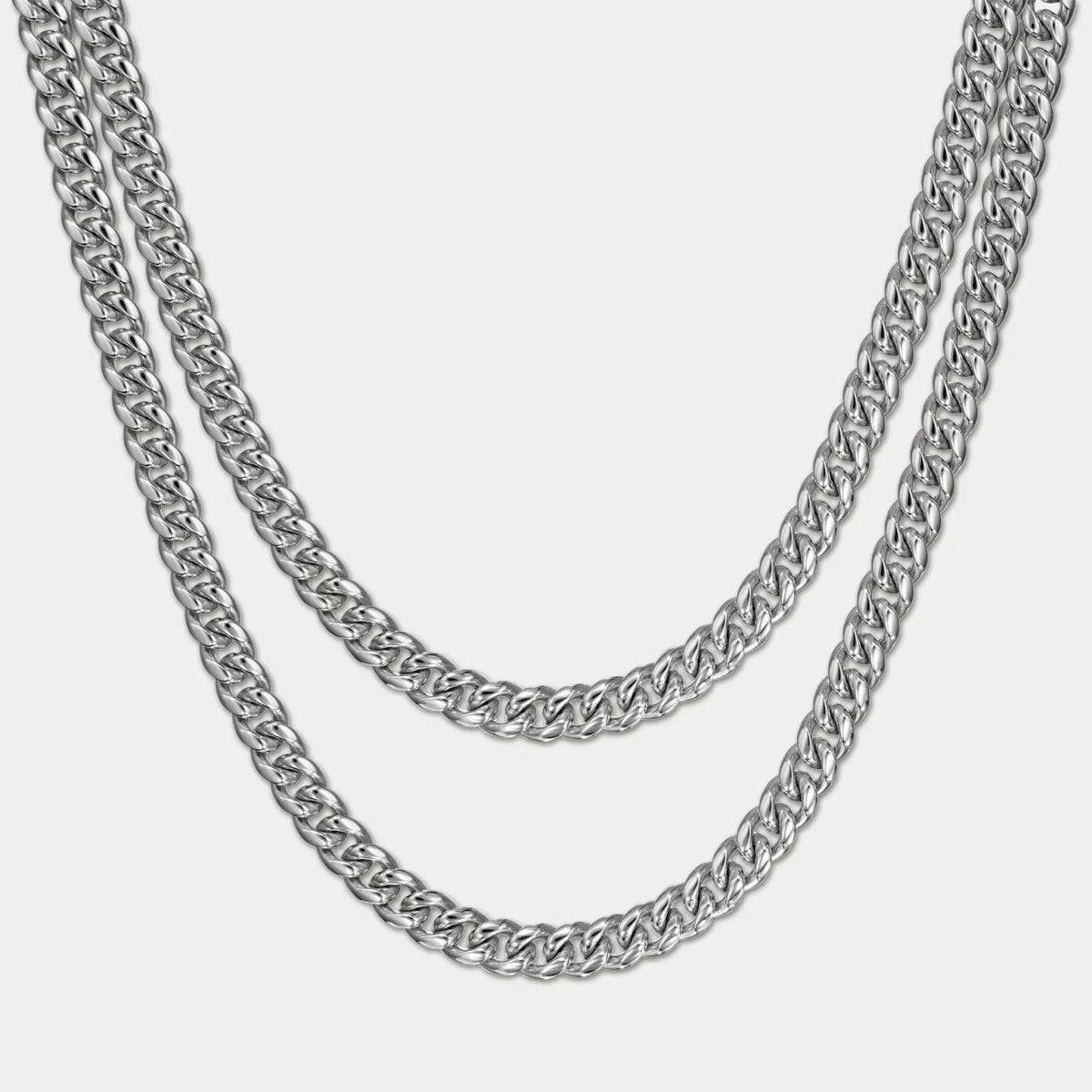 Cuban Link Chain Stack (6mm) - Silver