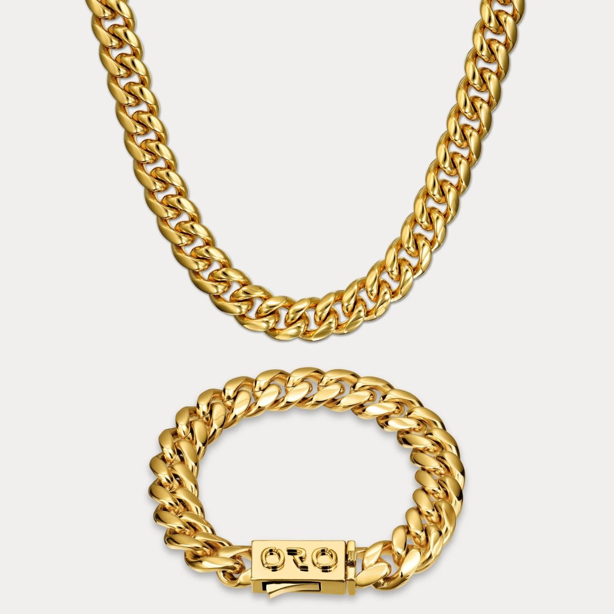 Cuban Link Set (12mm) - Gold