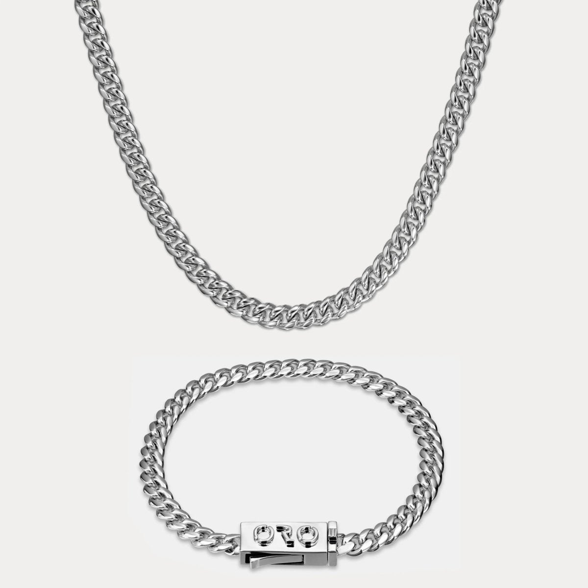 Cuban Link Set (6mm) - Silver