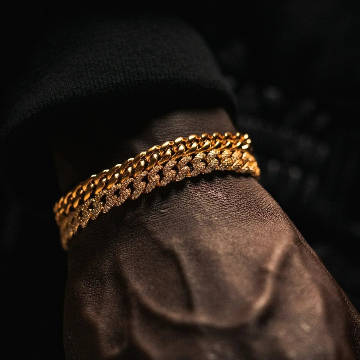 PavΓ© Cuban Bracelet (8mm) - Gold