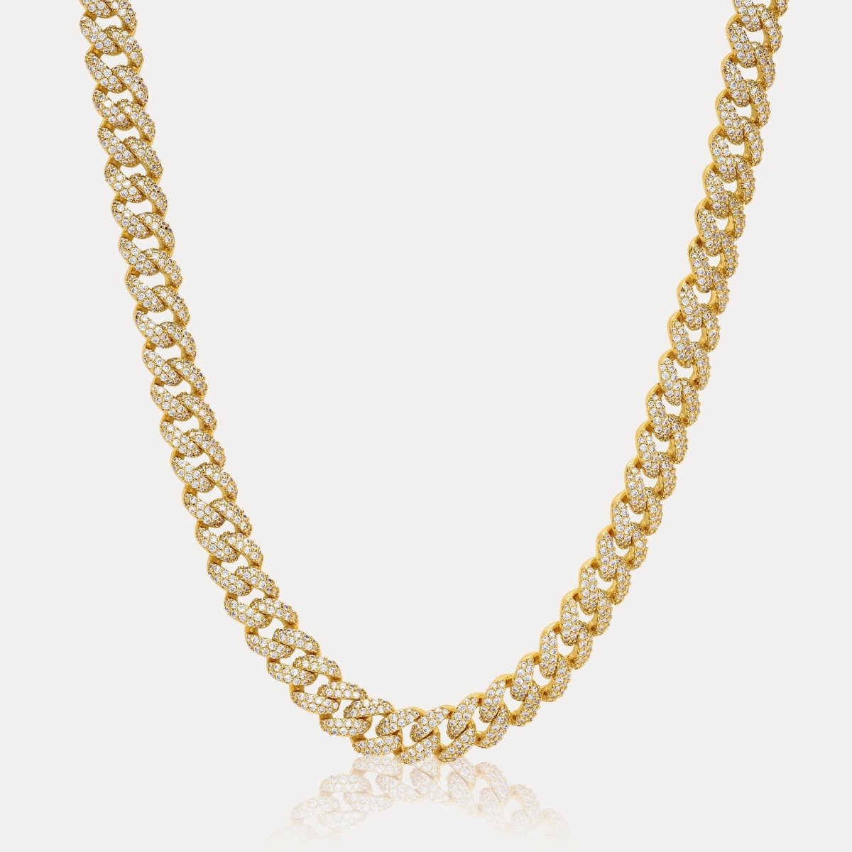 PavΓ© Cuban Chain (8mm) - Gold - Hommes Oro