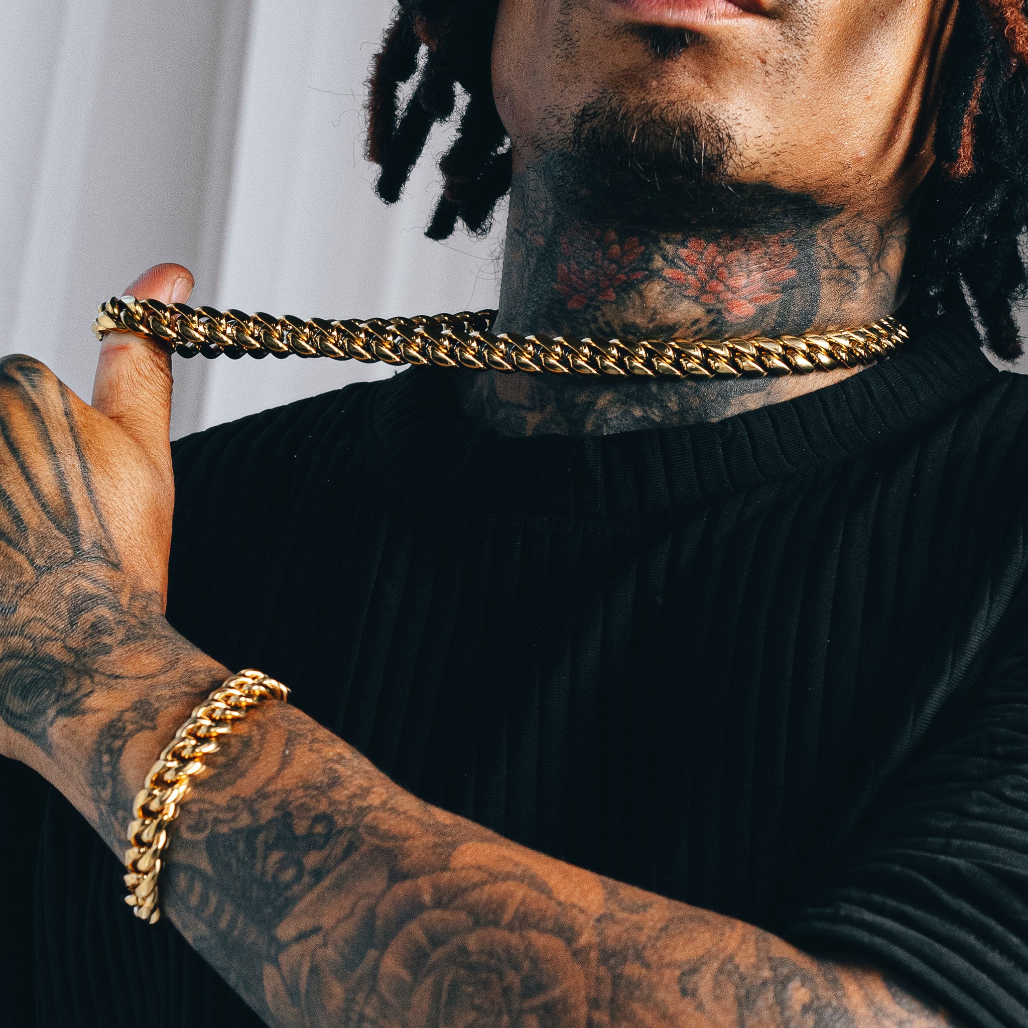 Cuban Link Set (12mm) - Gold