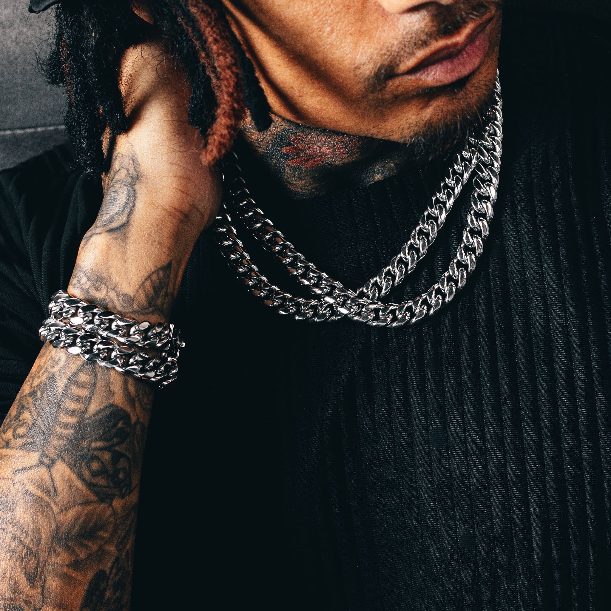 Cuban Link Chain Stack (12mm) - Silver