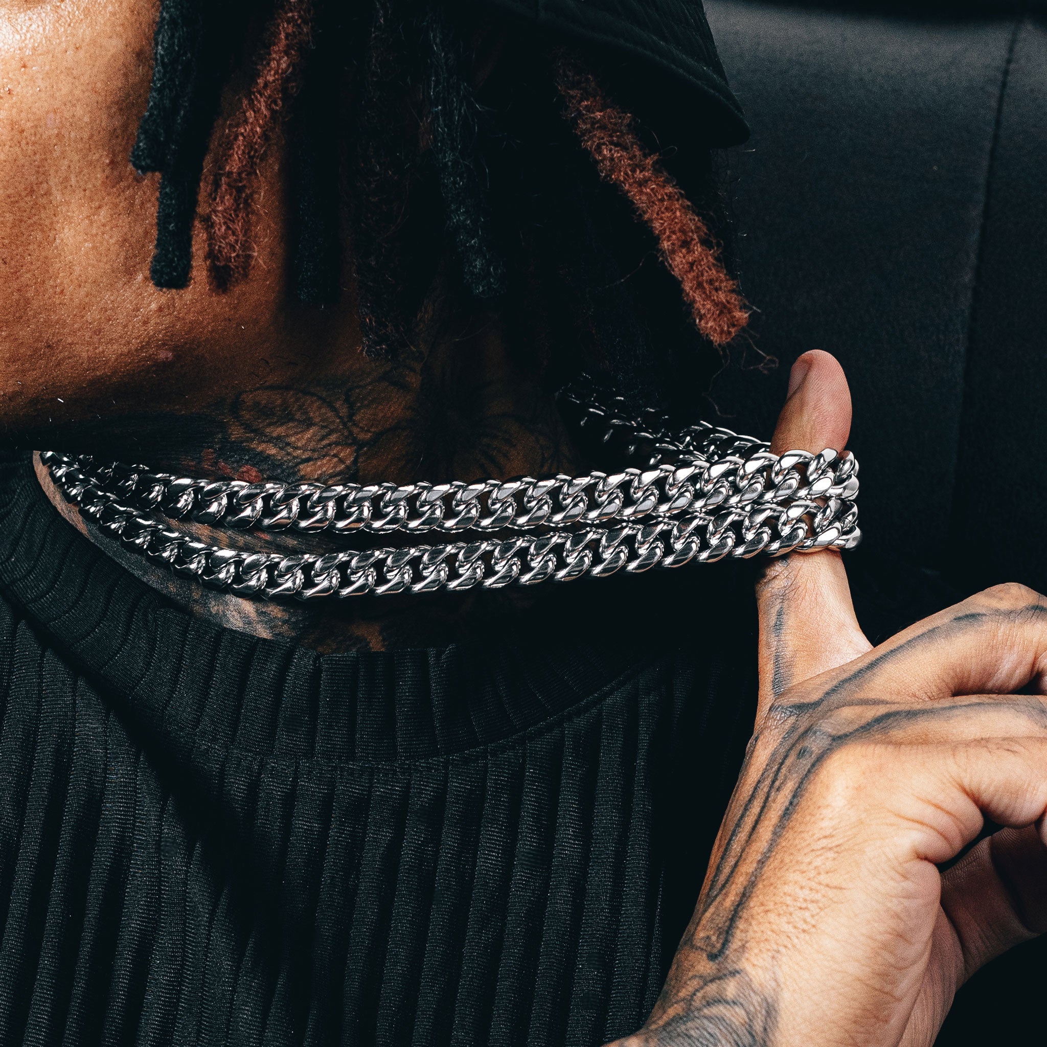 Cuban Link Chain Stack (12mm) - Silver
