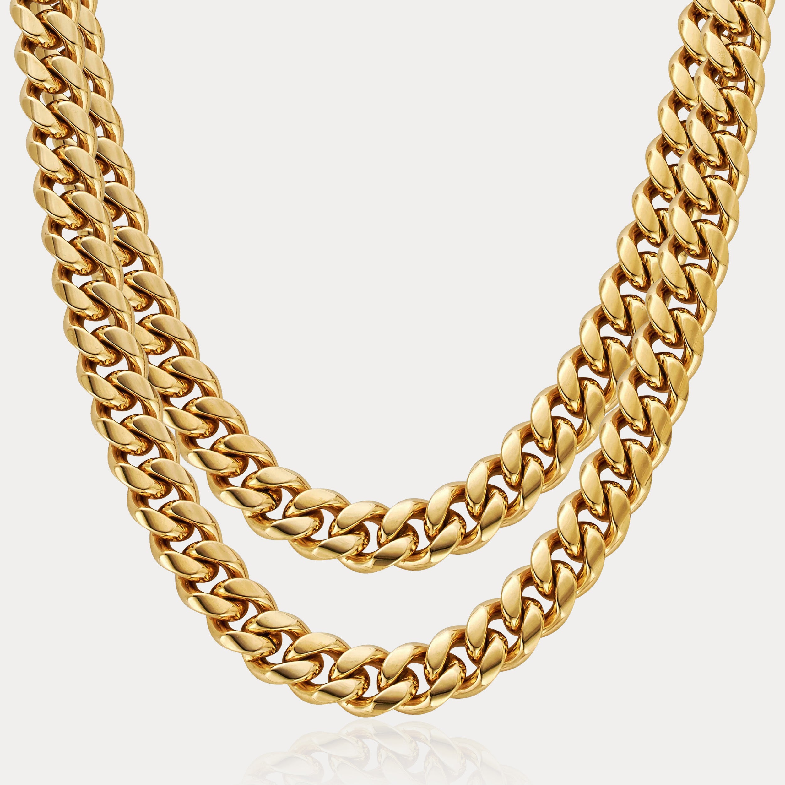 Cuban Link Chain Stack (12mm) - Gold