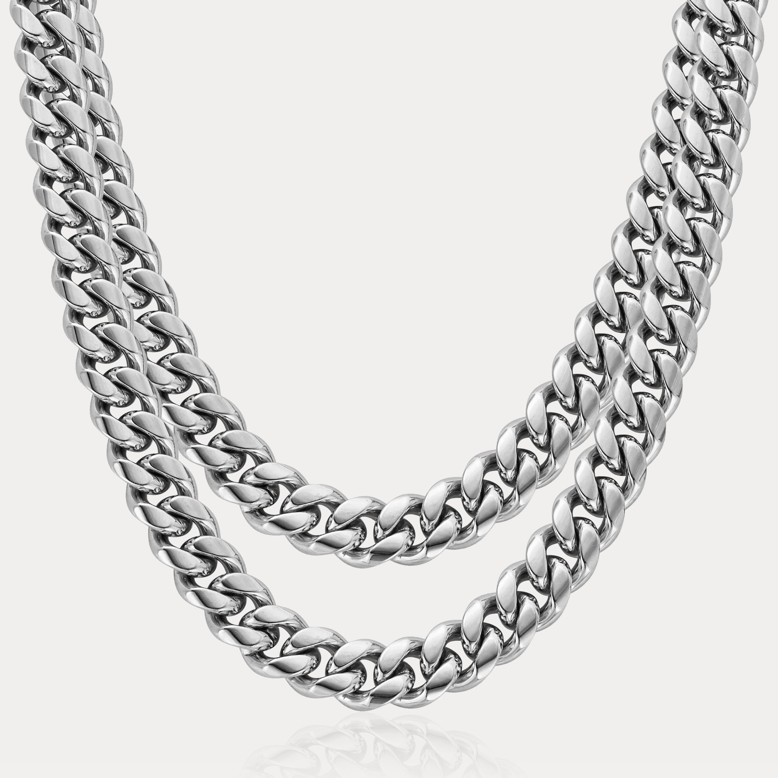 Cuban Link Chain Stack (12mm) - Silver