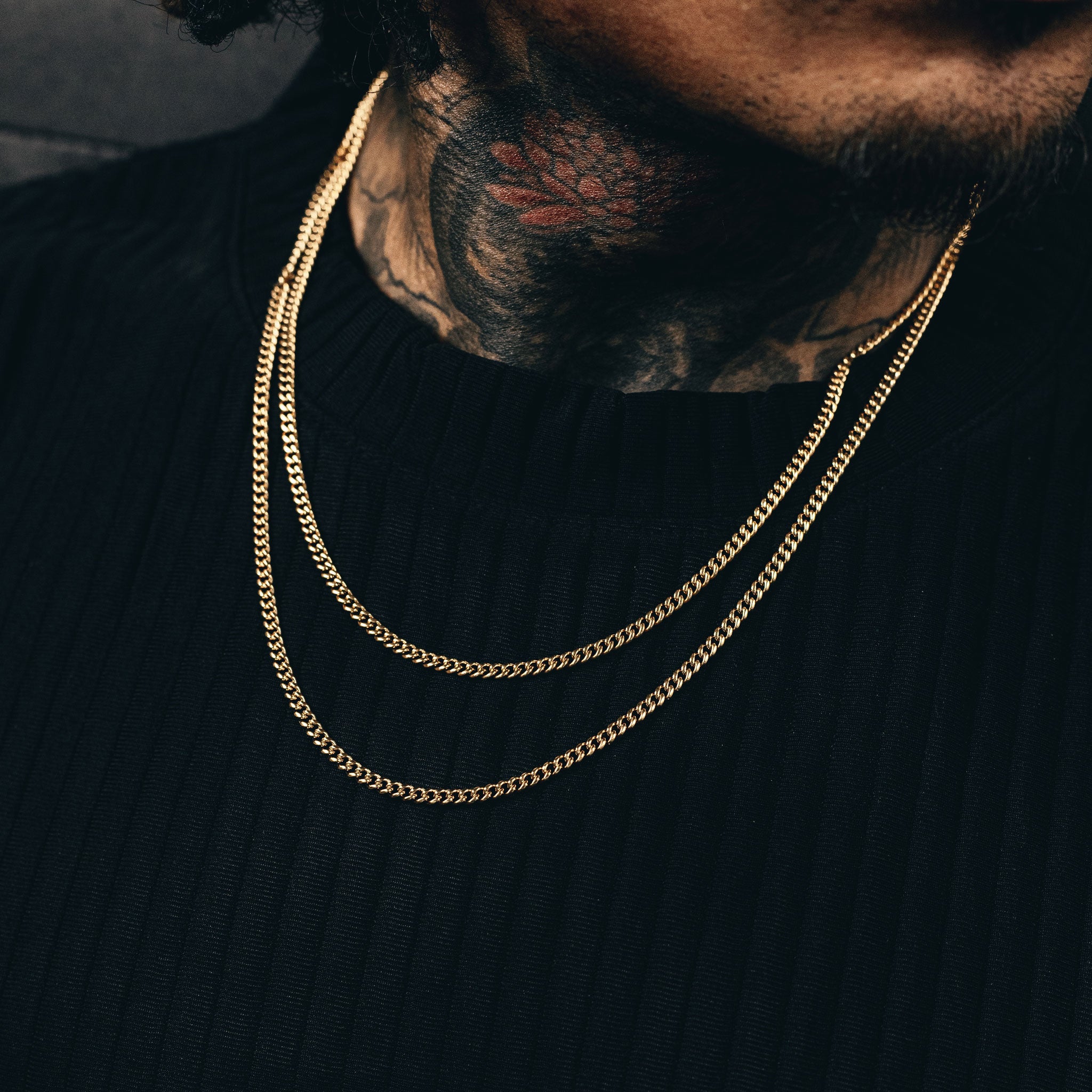 Cuban Link Chain Stack (3mm) - Gold