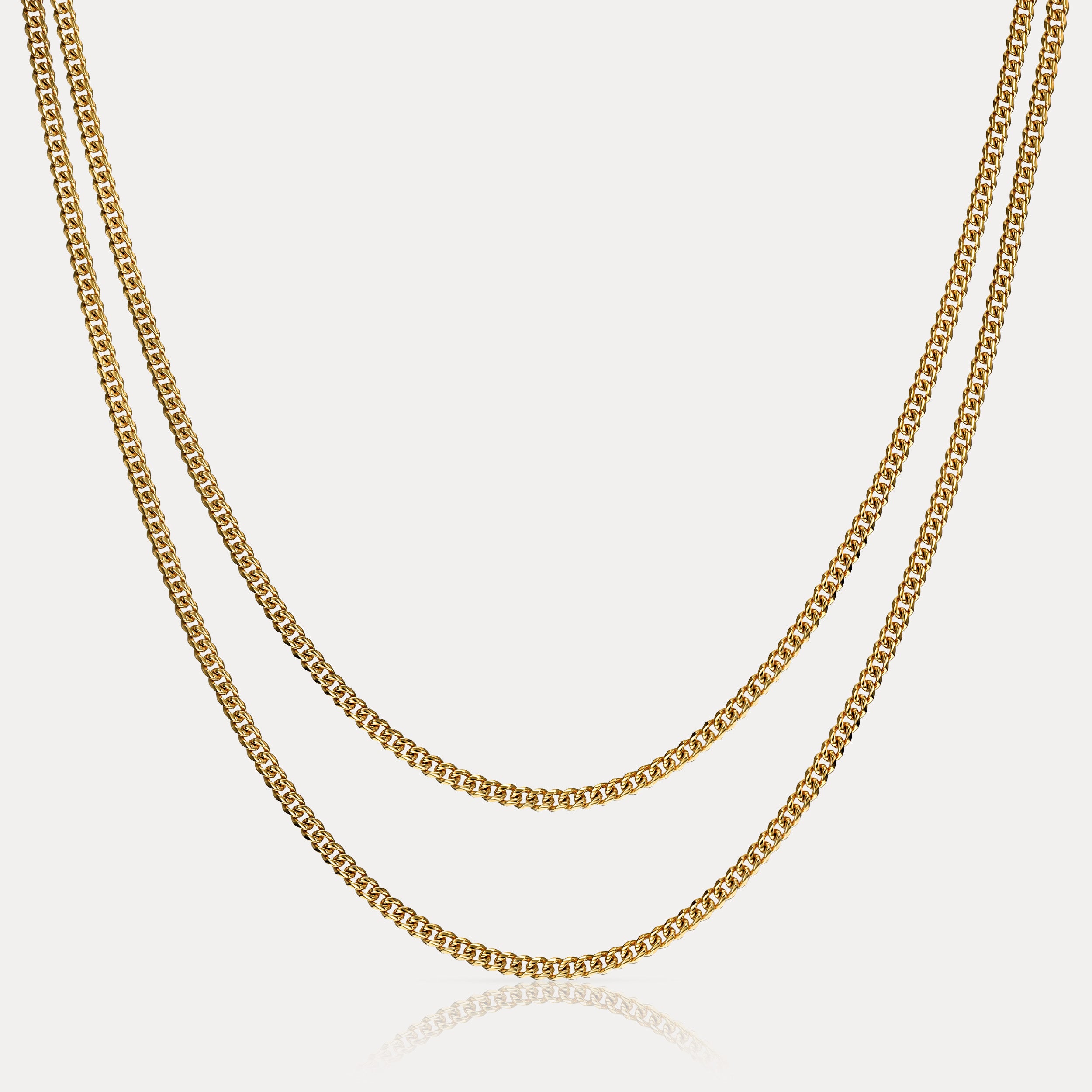 Cuban Link Chain Stack (3mm) - Gold