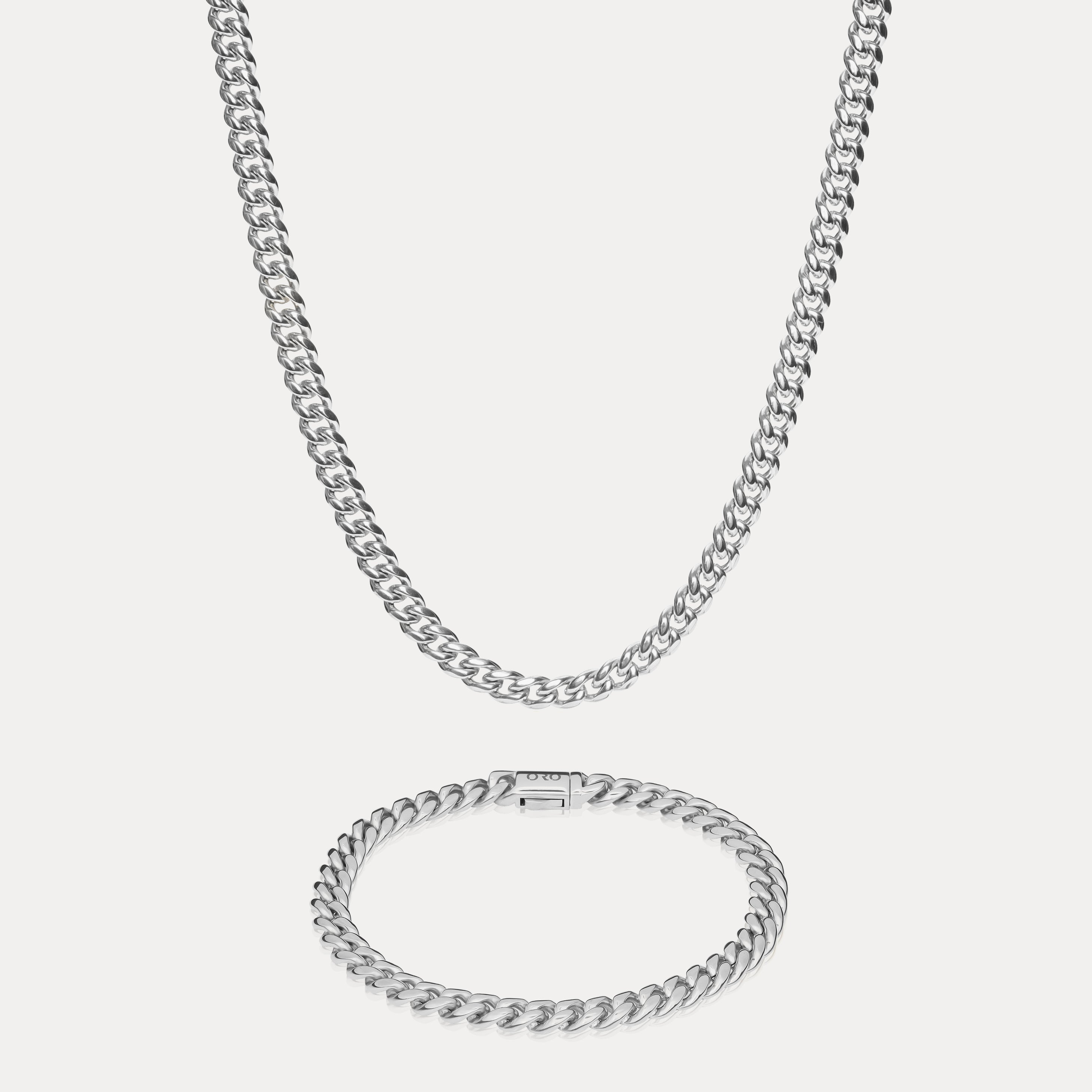 Cuban Link Set (6mm) - Silver