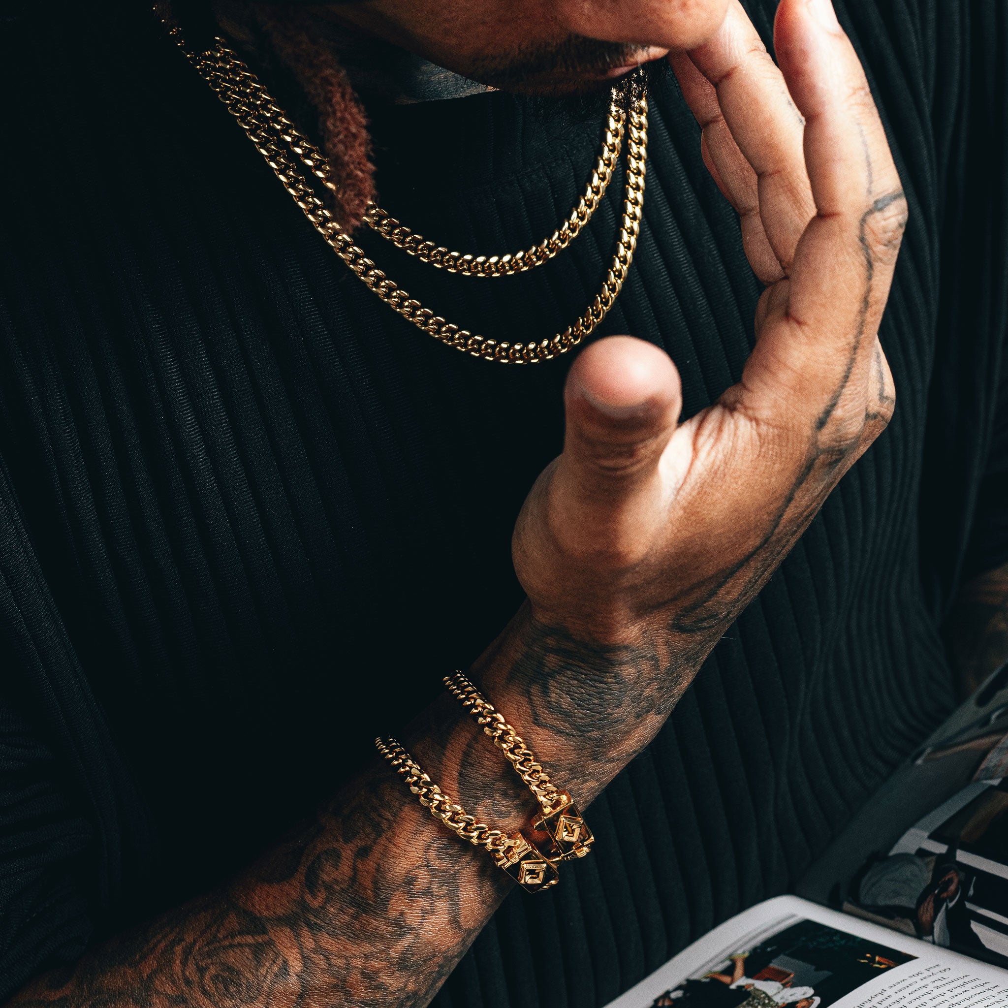 Cuban Link Chain Stack (6mm) - Gold