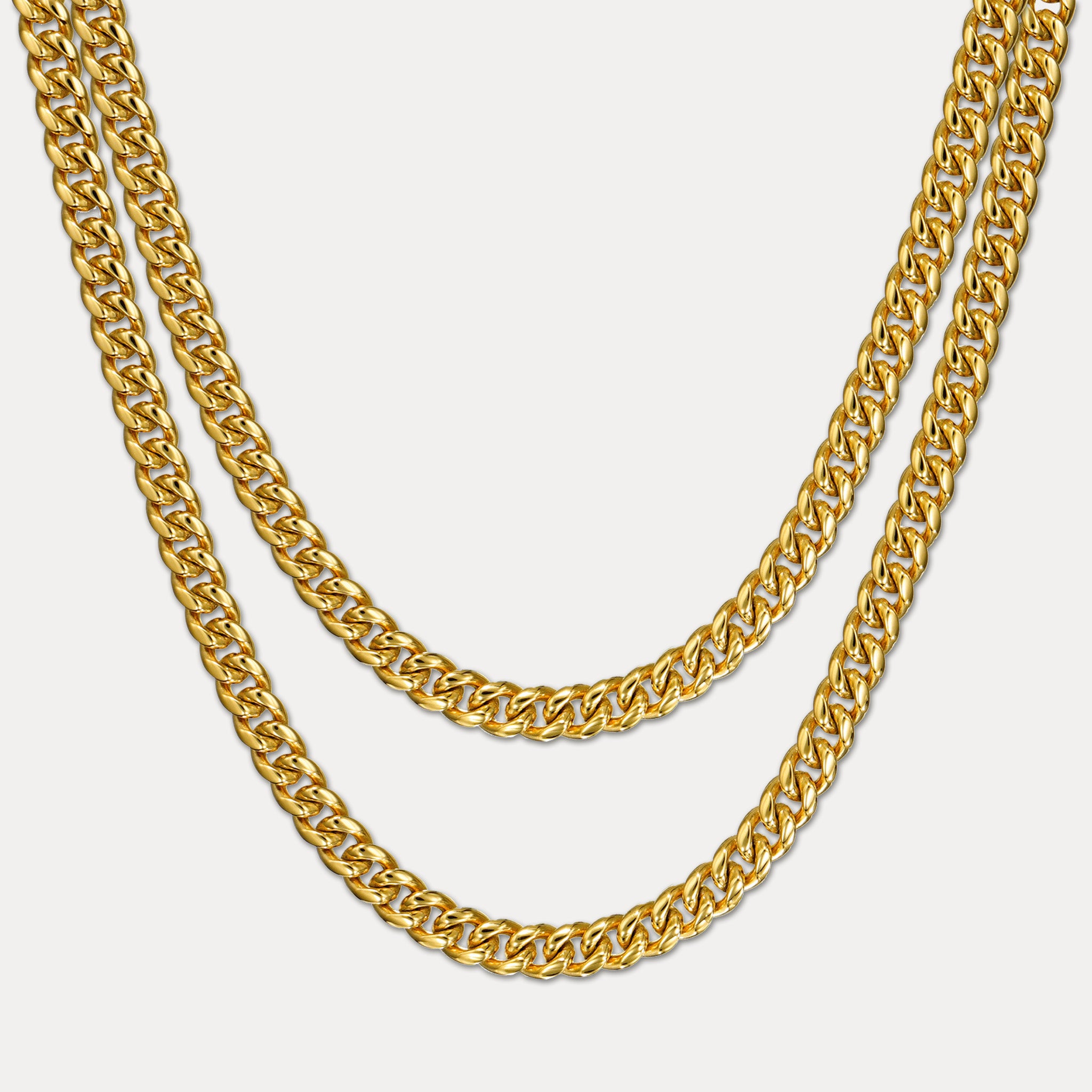 Cuban Link Chain Stack (6mm) - Gold