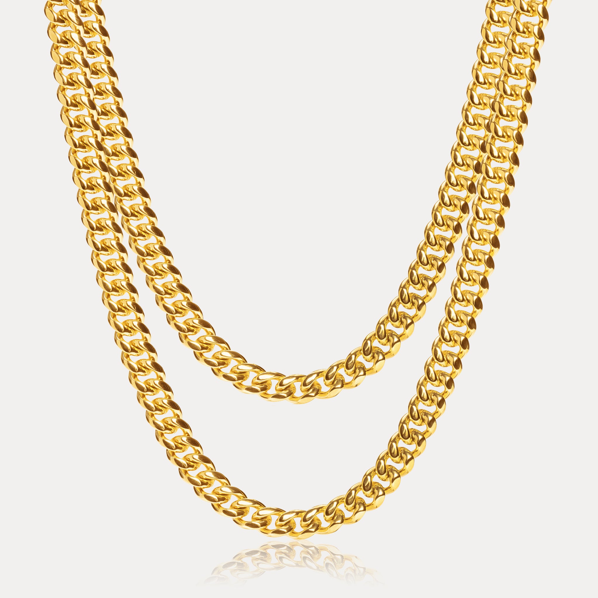 Cuban Link Chain Stack (8mm) - Gold