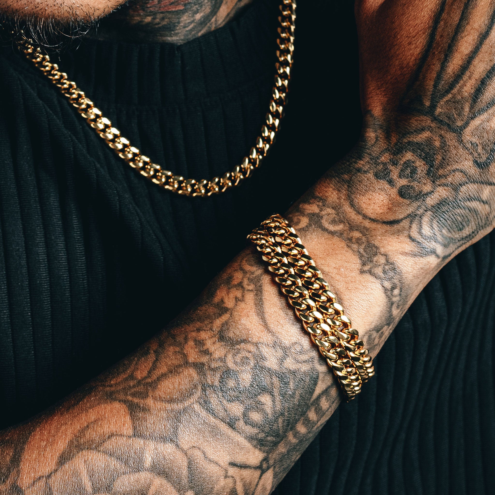 Cuban Link Set (8mm) - Gold