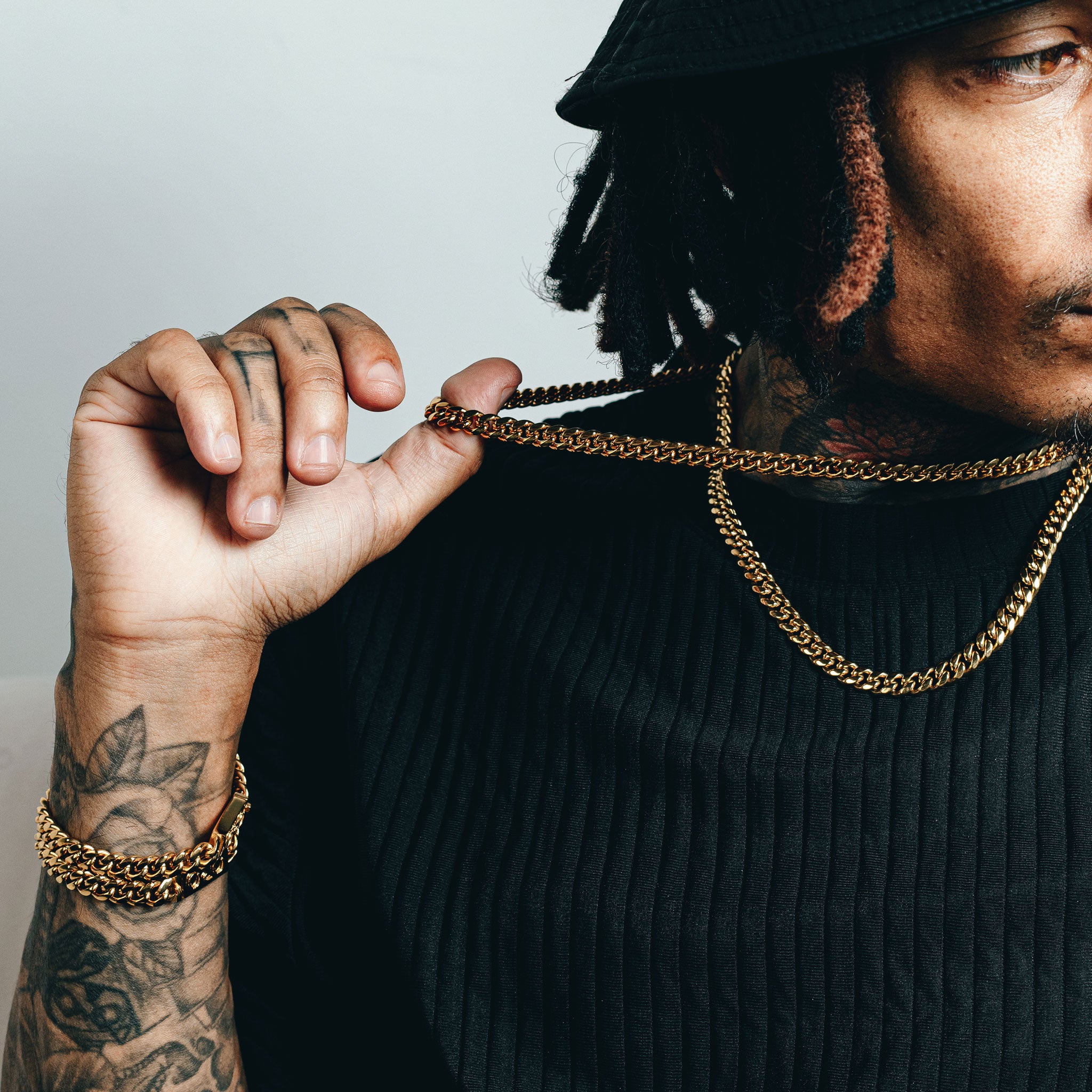 Cuban Link Set (8mm) - Gold
