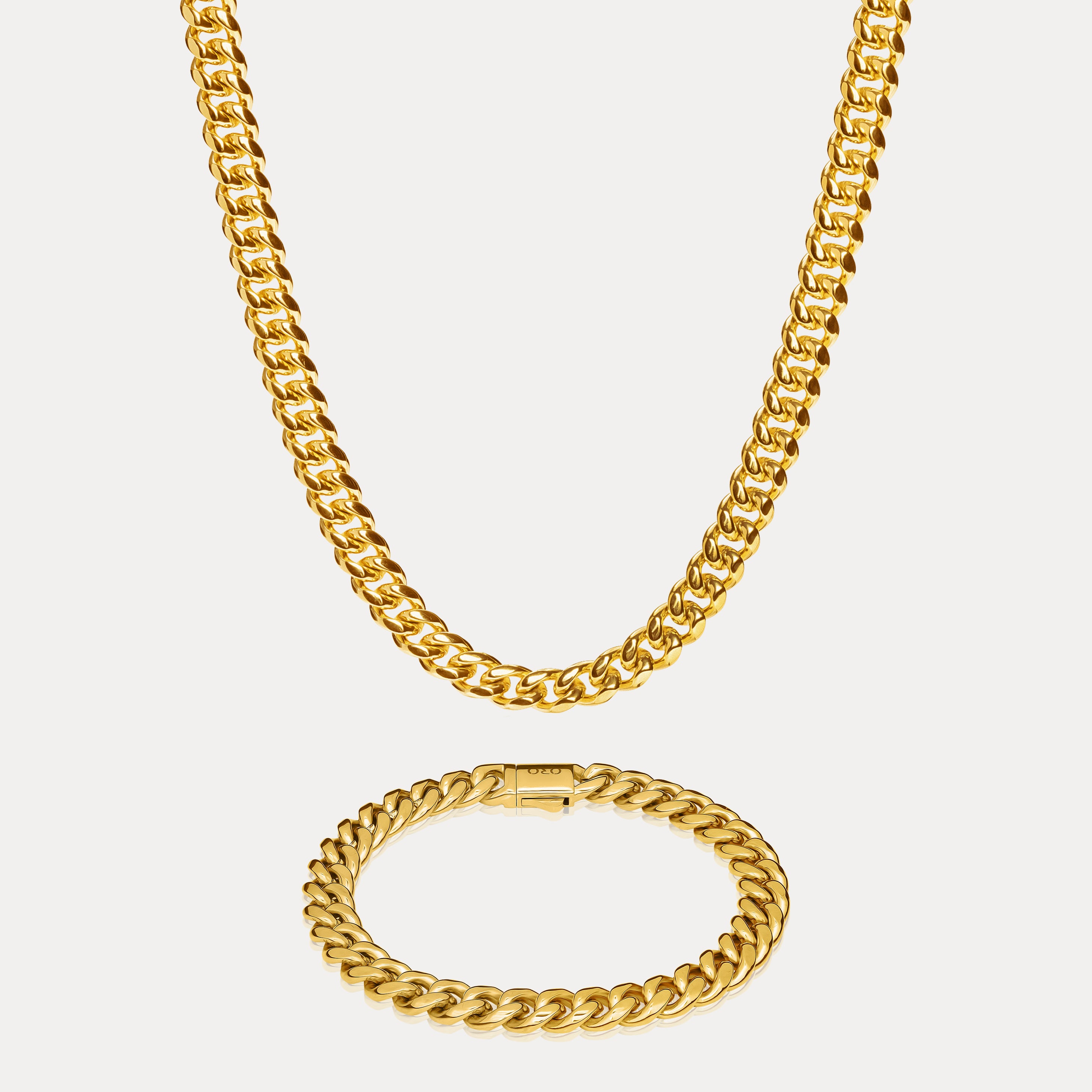 Cuban Link Set (8mm) - Gold