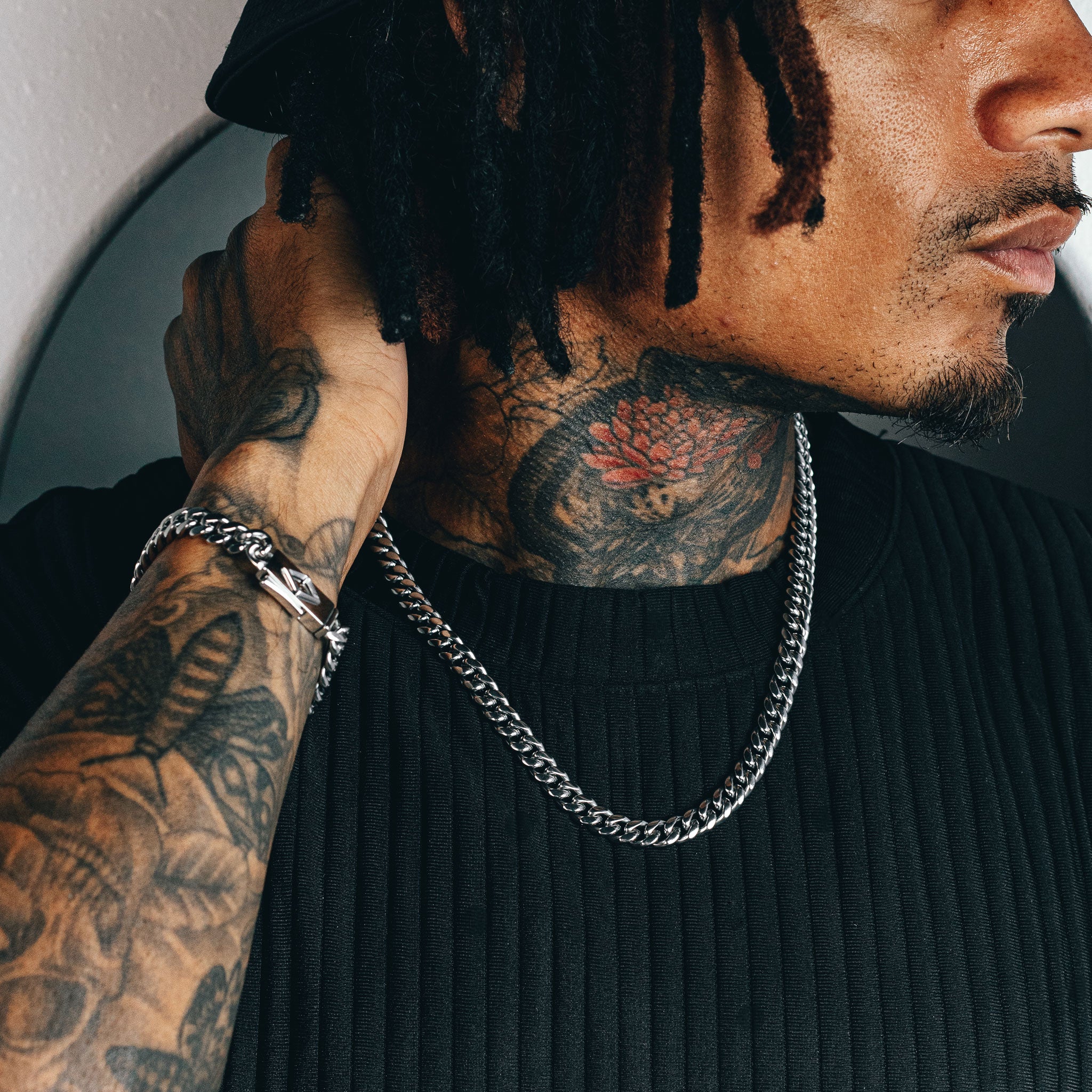 Cuban Link Set (8mm) - Silver