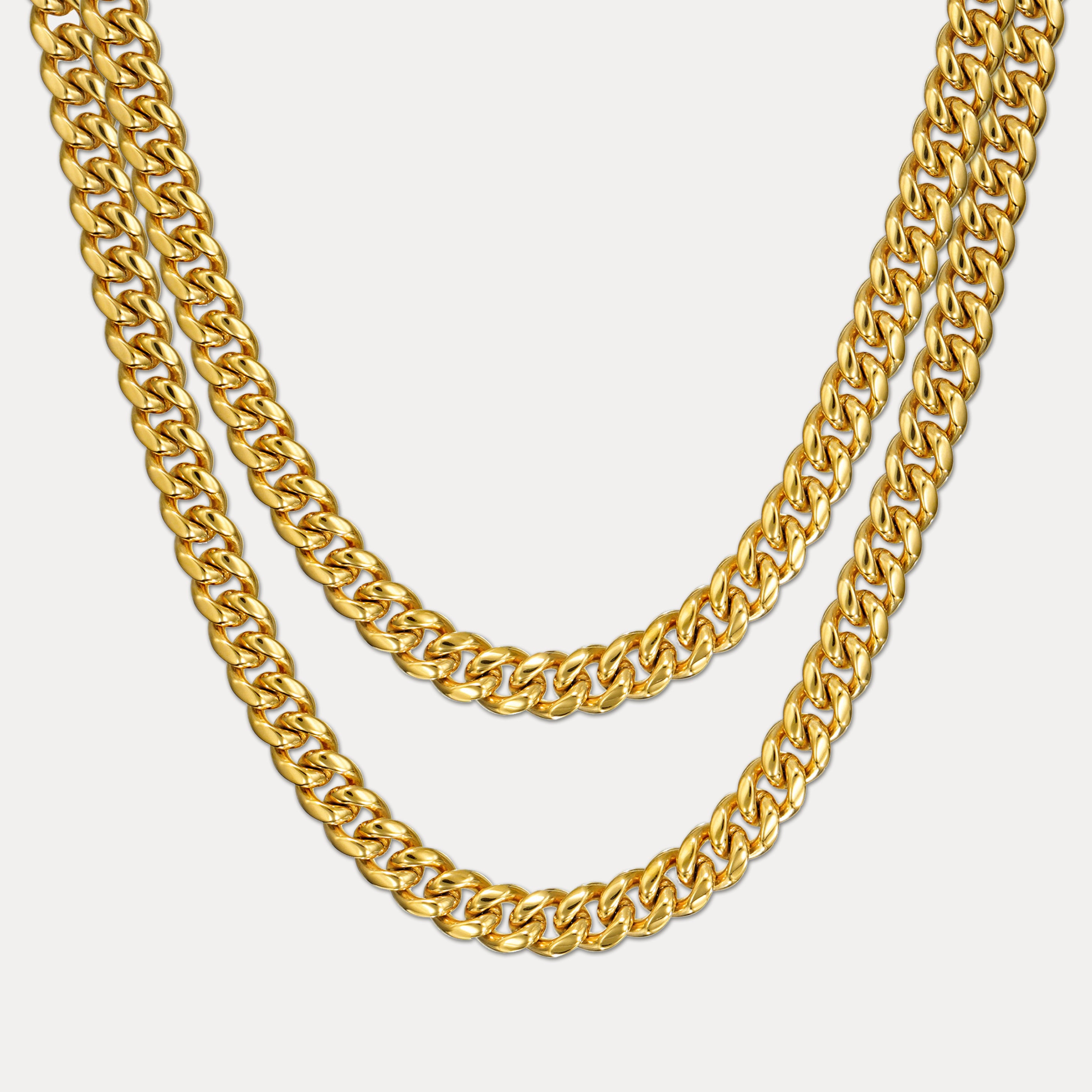 Cuban Link Chain Stack (8mm) - Gold