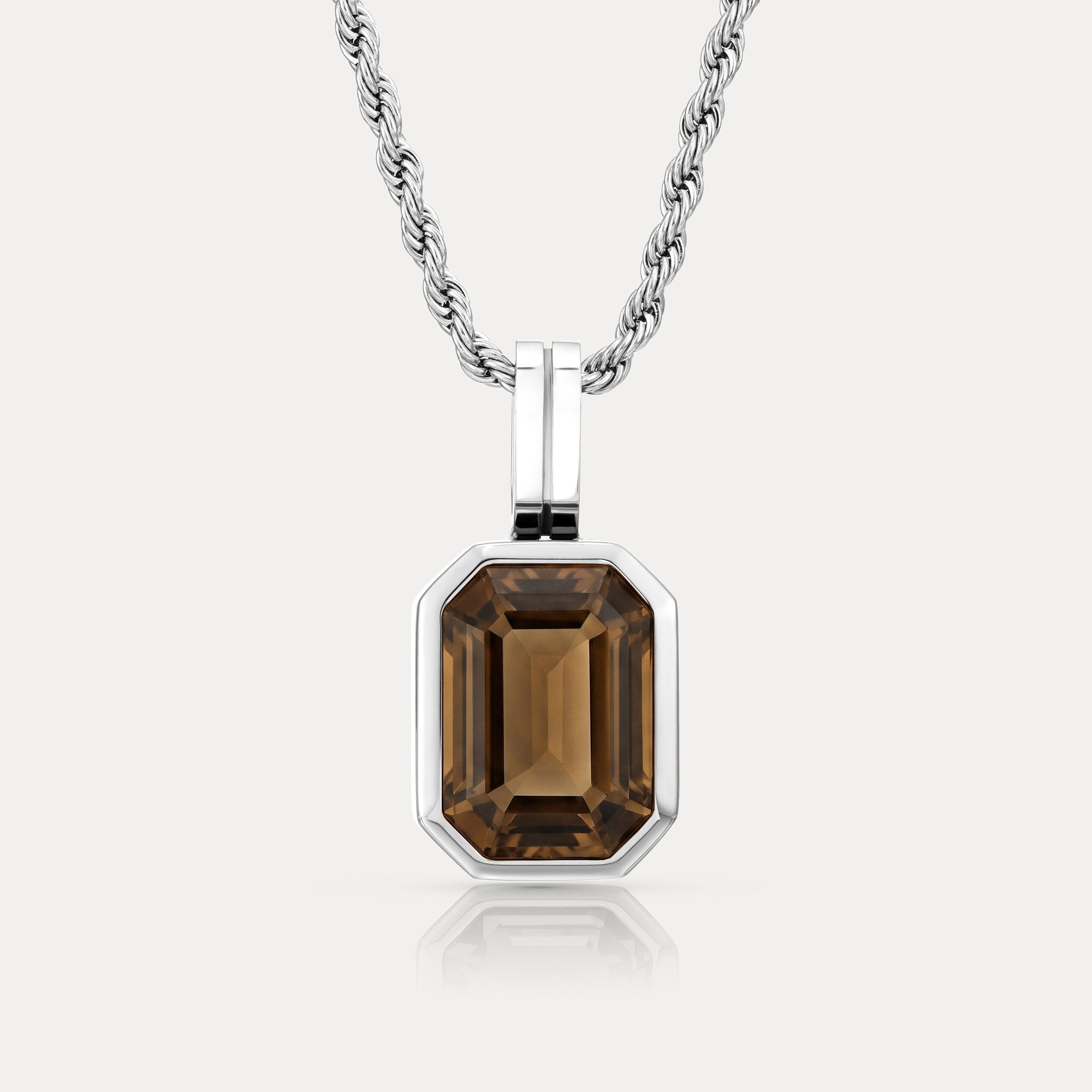Cognac Vitesse Gemstone Pendant - Silver